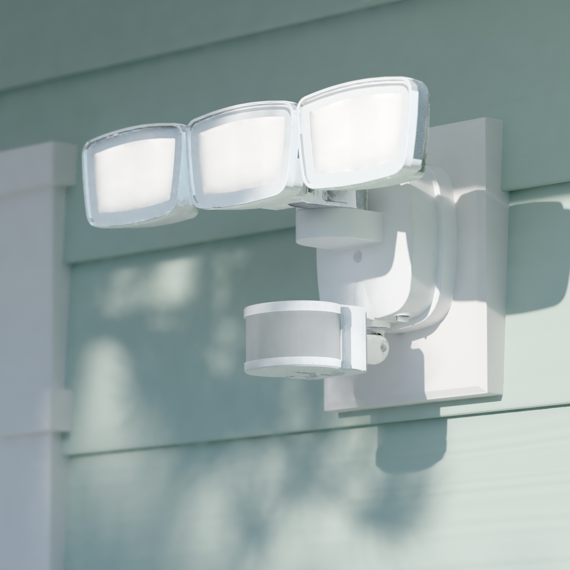 Cascadia T0702 240 -Degree 210 -Wattage Equivalent Hardwired LED White 3 -Head Motion-Activated Flood Light 3200 -Lumen