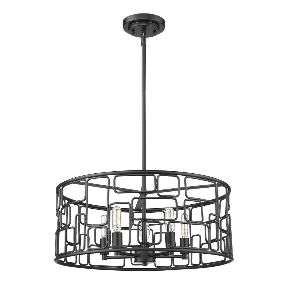 black metal drum light fixture