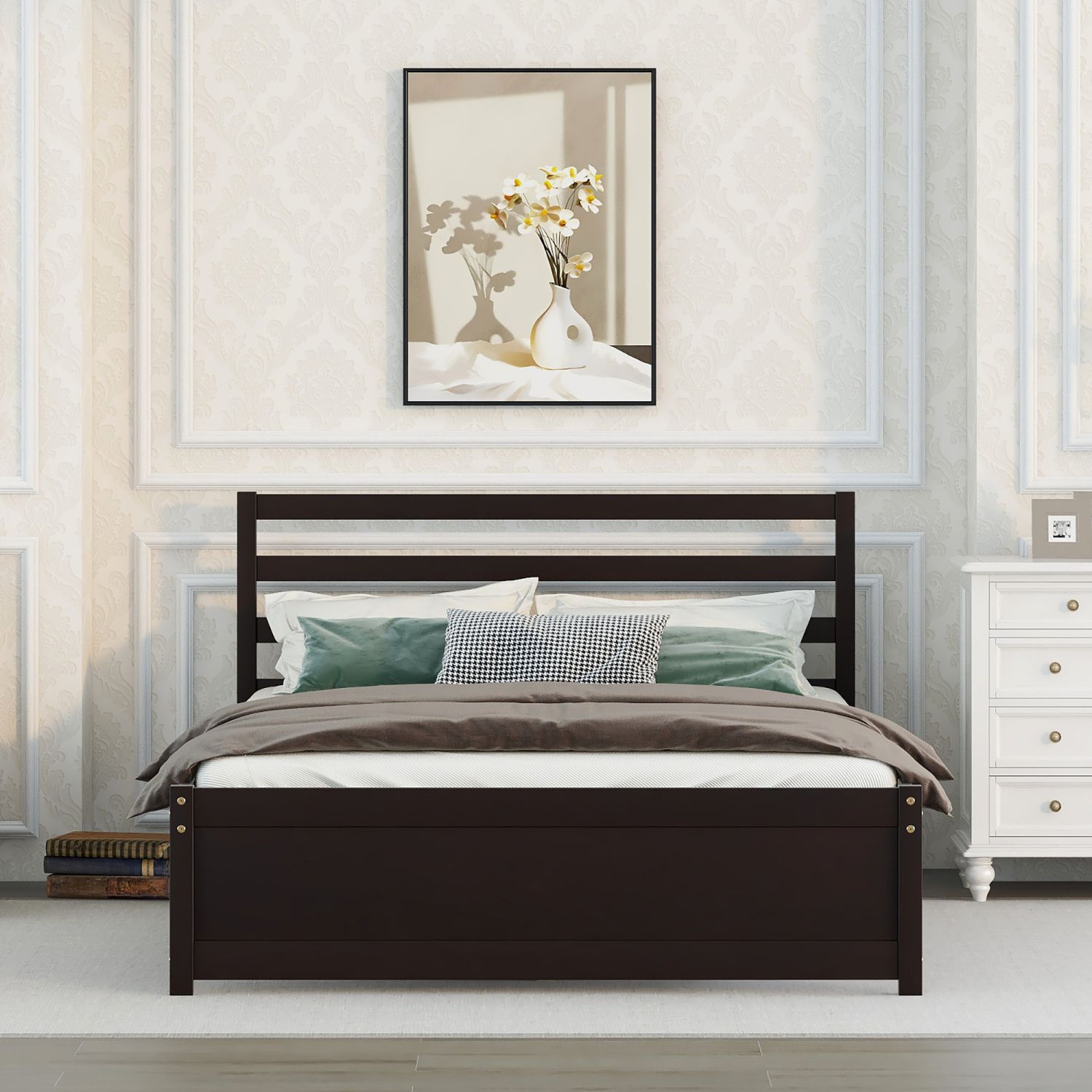 JASMODER W69743537 Espresso Full Composite Platform Bed