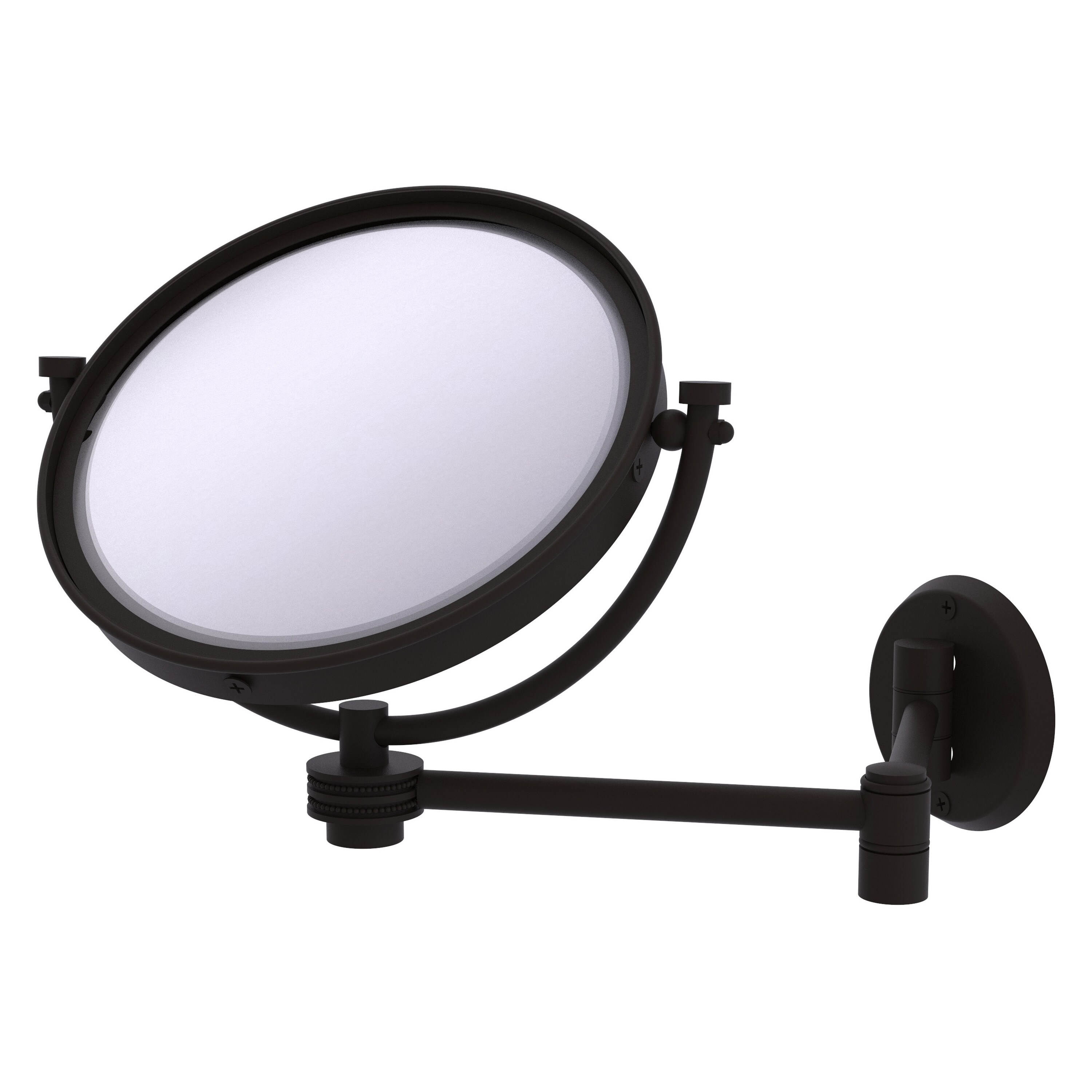 8-in x 10-in Oil-Rubbed Chrome Double-sided 5X Magnifying Wall-mounted Vanity Mirror | - Allied Brass WM-6D/4X-ORB