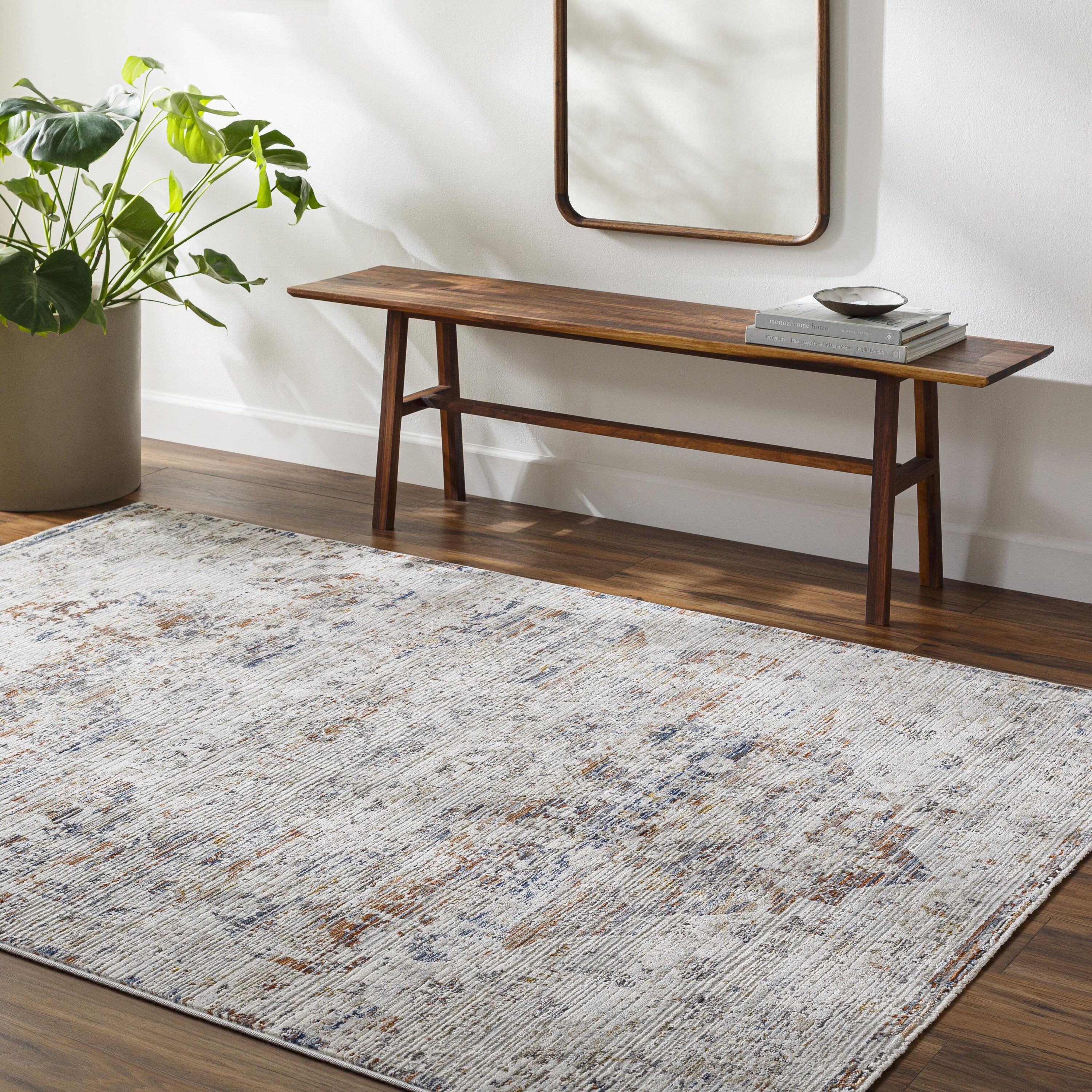 Livabliss EDO2300-537 Edmonton 5 x 7 (ft) Polyester/Polypropylene Cream/Light Gray Rectangular Indoor Vintage Area rug