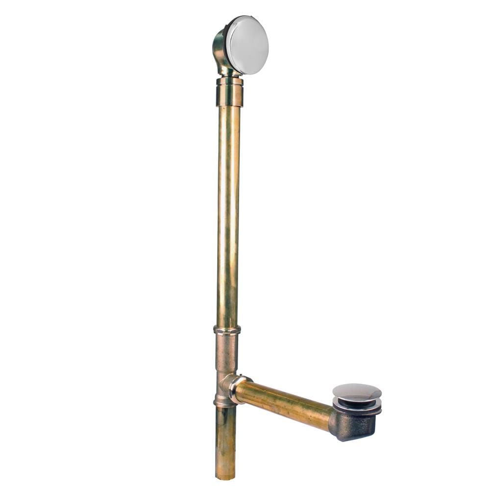 WESTBRASS D326HBJ-26 Bath Waste and Overflow Illusionary Ball Joint with Ada Approved Tip-toe Drain, 28" Make-up 17 Ga. Brass In Polished Chrome
