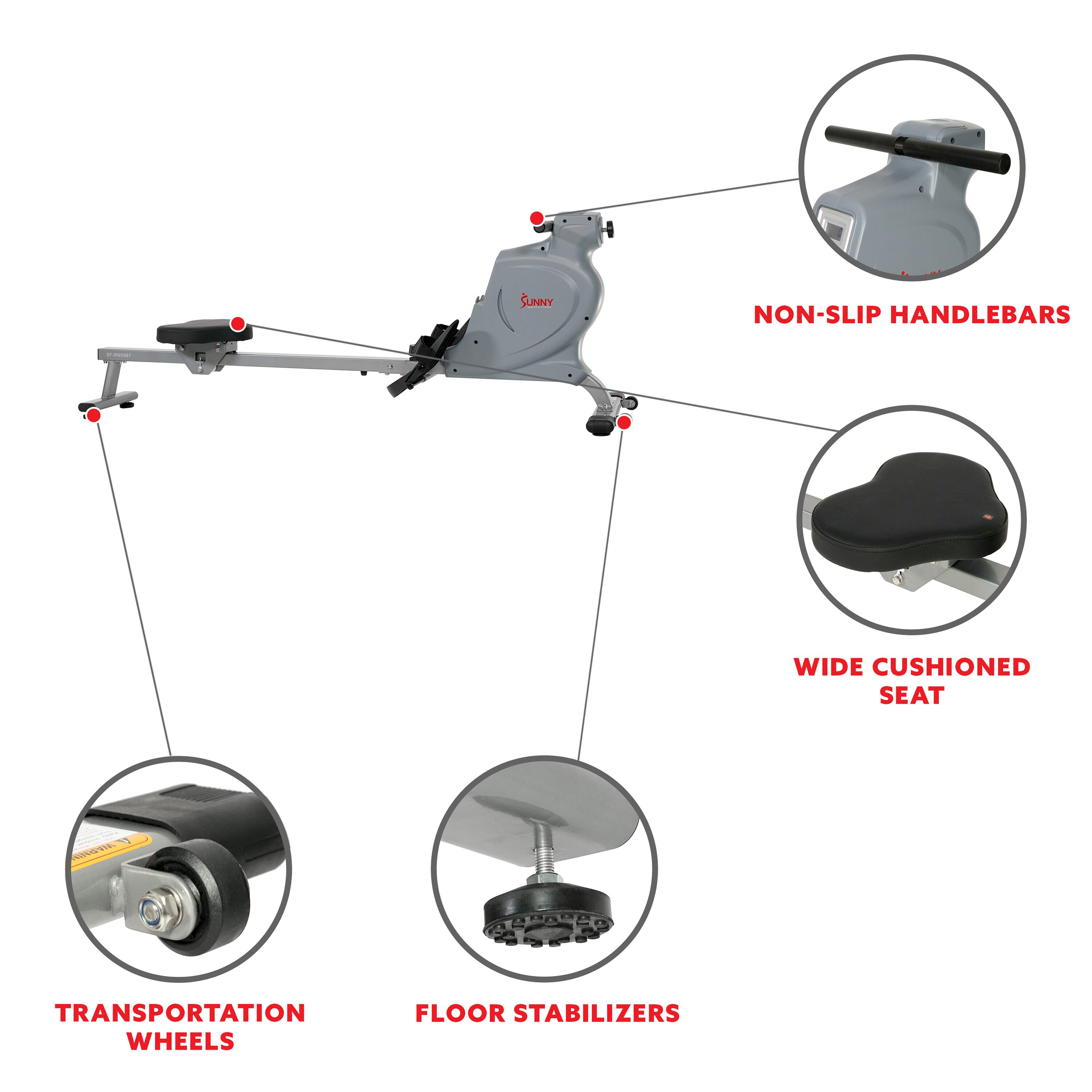 Sunny Health & Fitness SF-RW5987 Rowing-Machines - View #9