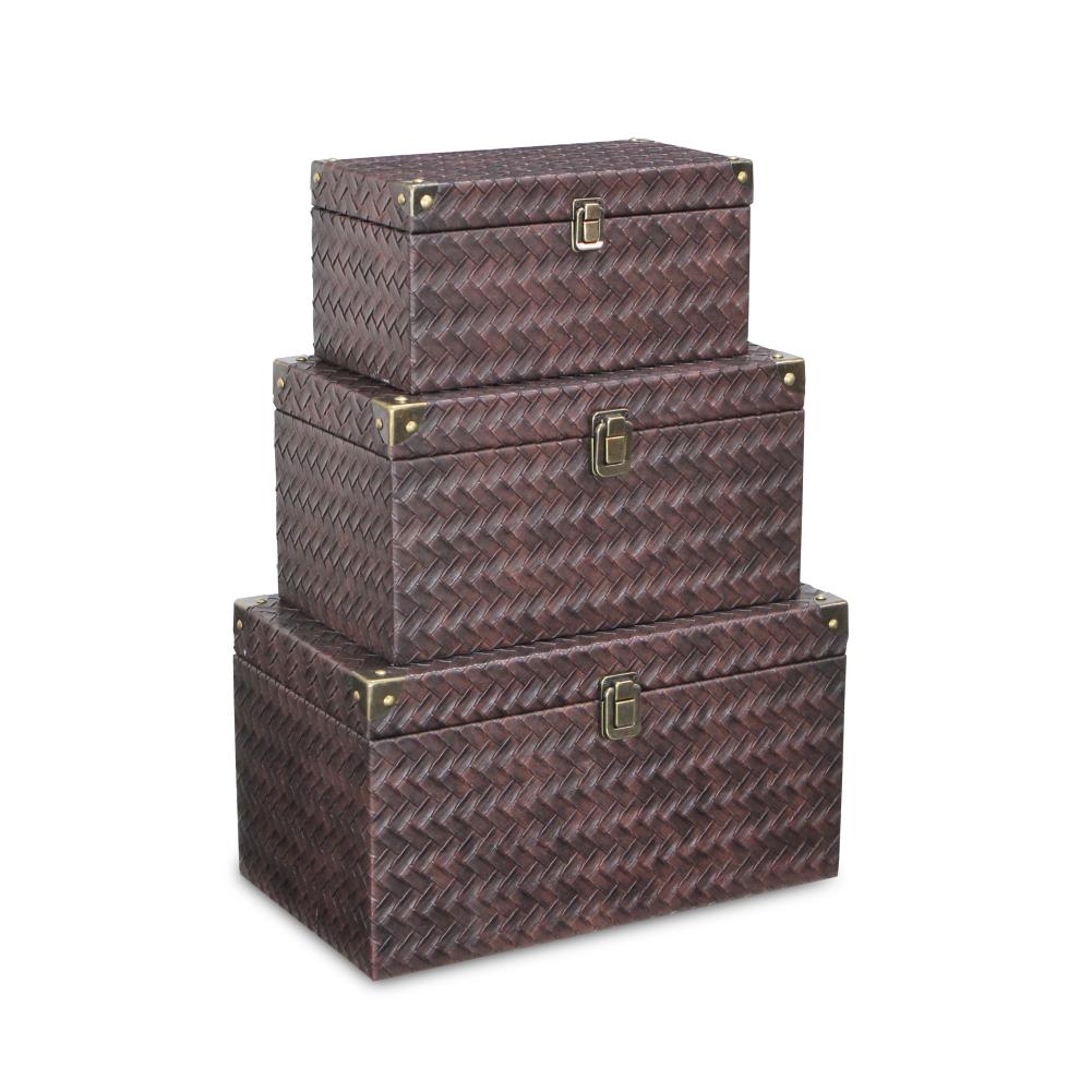 Cheung's 5541-3 Brown Wood Modern Decorative Box