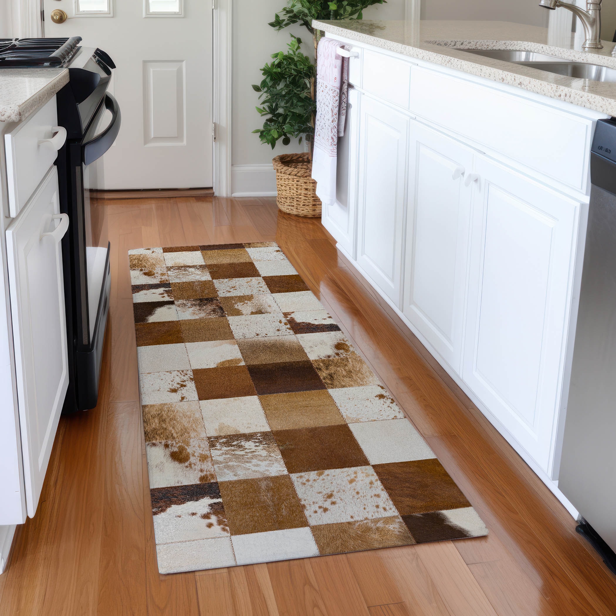 Addison Rugs AMF105BR2X8 Mayfield AMF105BR 2 x 7 (ft) Loomed Polyester Brown Rectangular Indoor Abstract Machine washable Runner rug