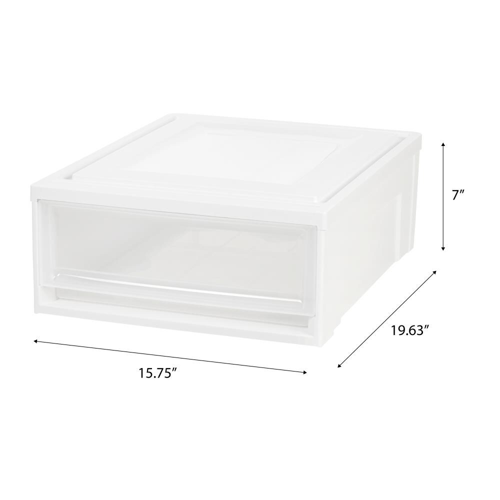 4-Pack Storage Organizer Unit White 7-Quart SD-22 Plastic Stacking Drawer 