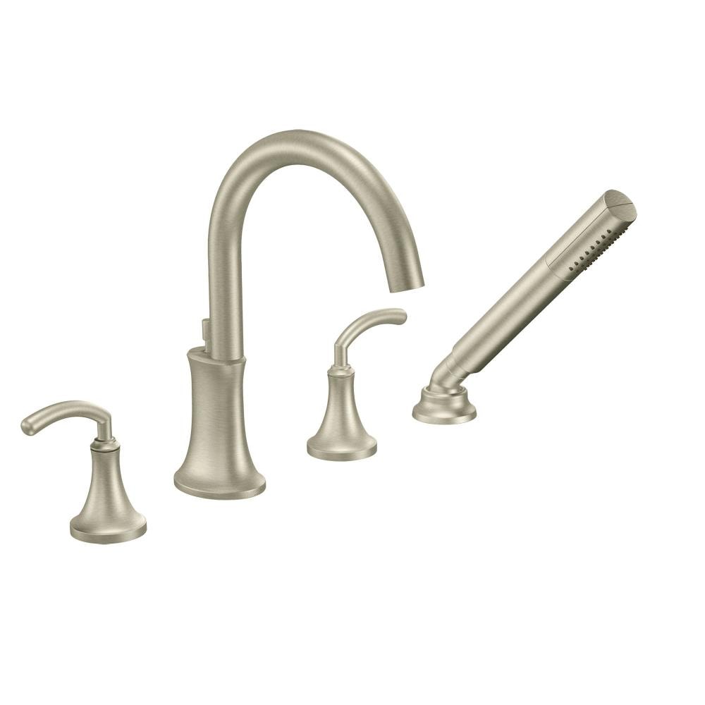 Moen Icon Brushed Nickel 2-handle Deck Mount Roman High-arc Bathtub ...