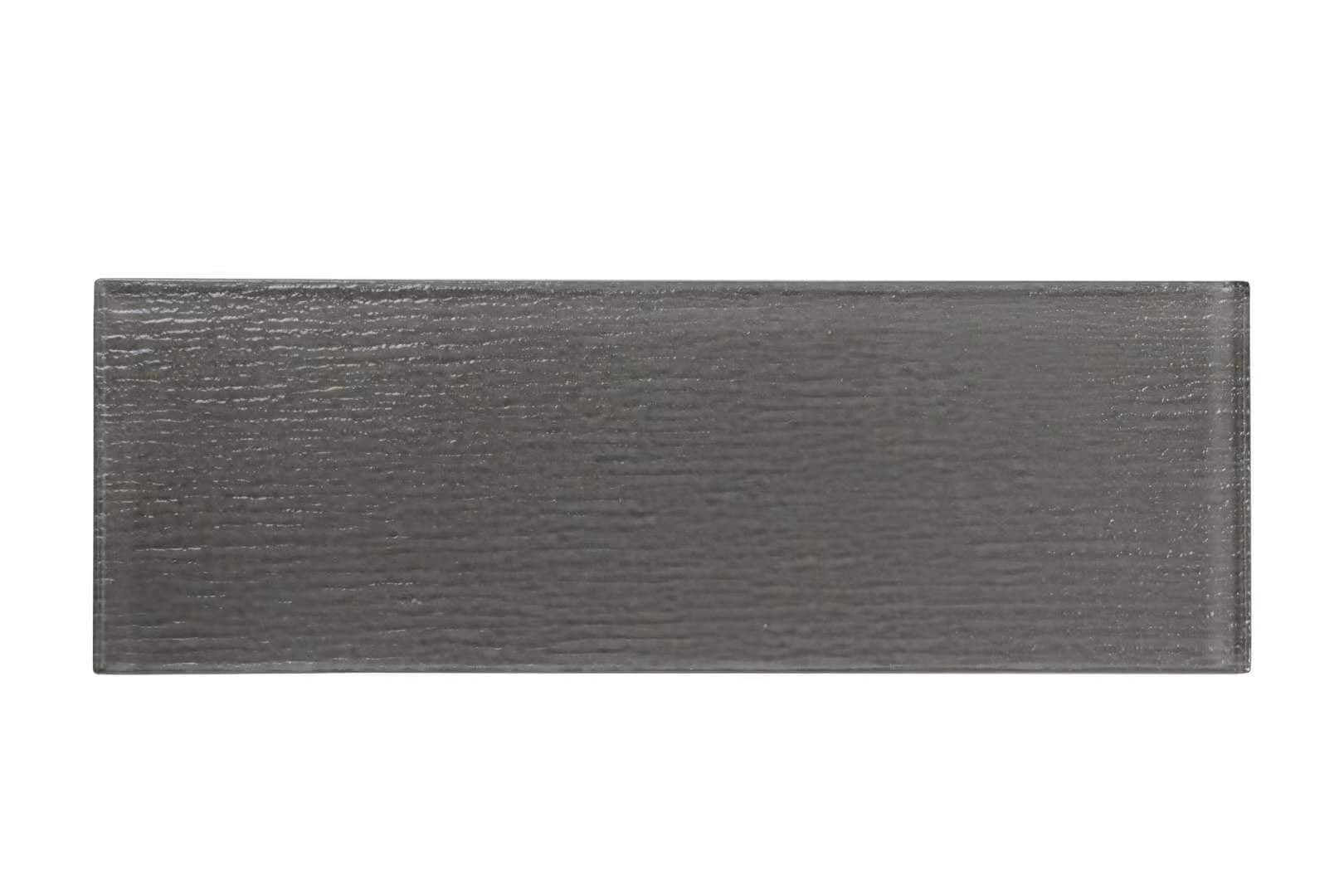 WS Tiles WST-02T Premium Glass Series Dark Gray 4-in x 12-in Polished Glass Large format Wall Tile ( 5-sq ft Carton )