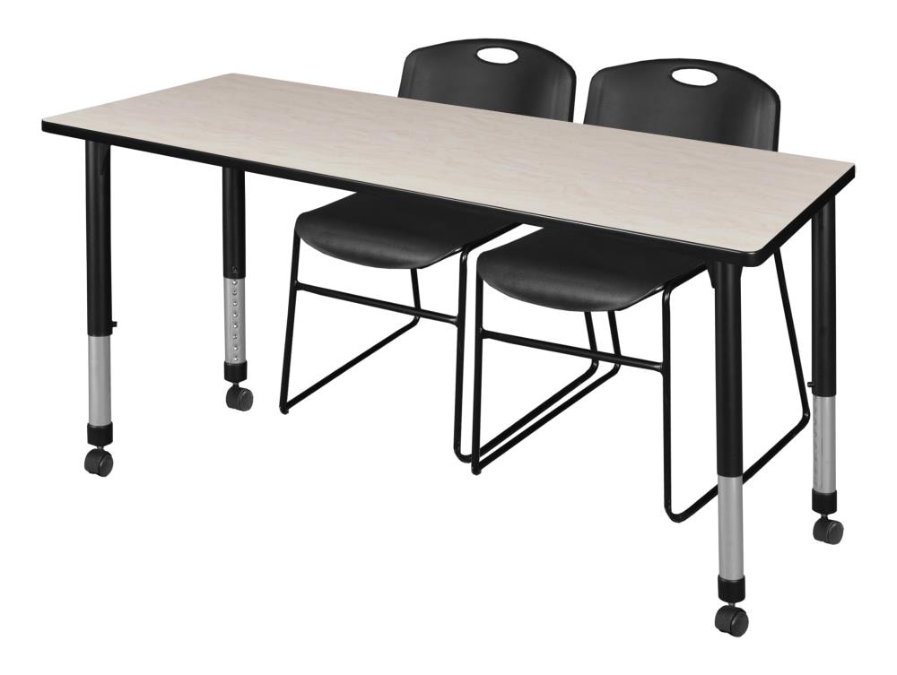 Regency MT7230PLAPCBK44BK Classroom Tables Off-White 4-Person Training Table (72-in W x 35-in H)