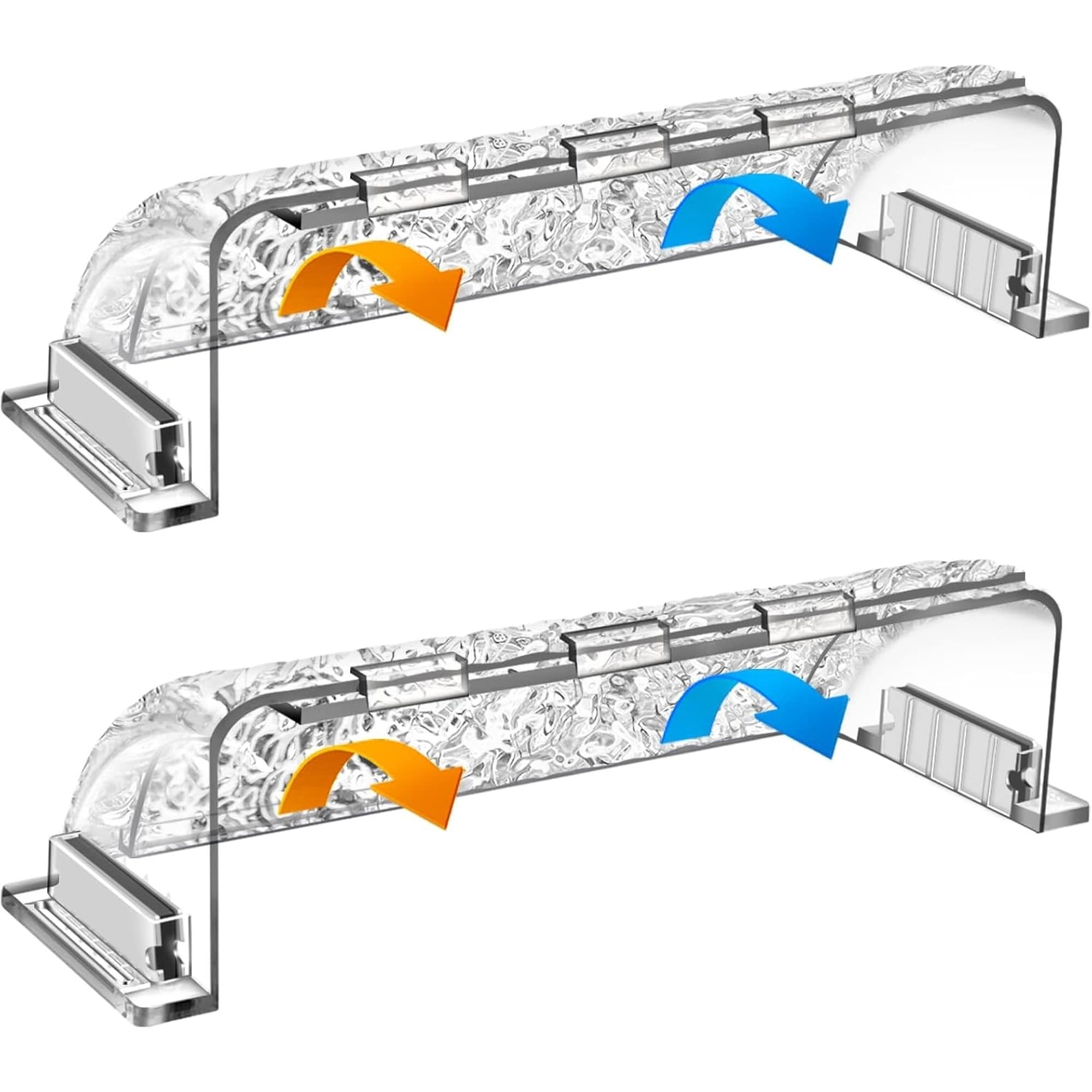 Numhew 9in to 15.5in Adjustable 2-Pack Clear Magnetic Air and Heat Deflector for Sidewall Ceiling Floor Vent