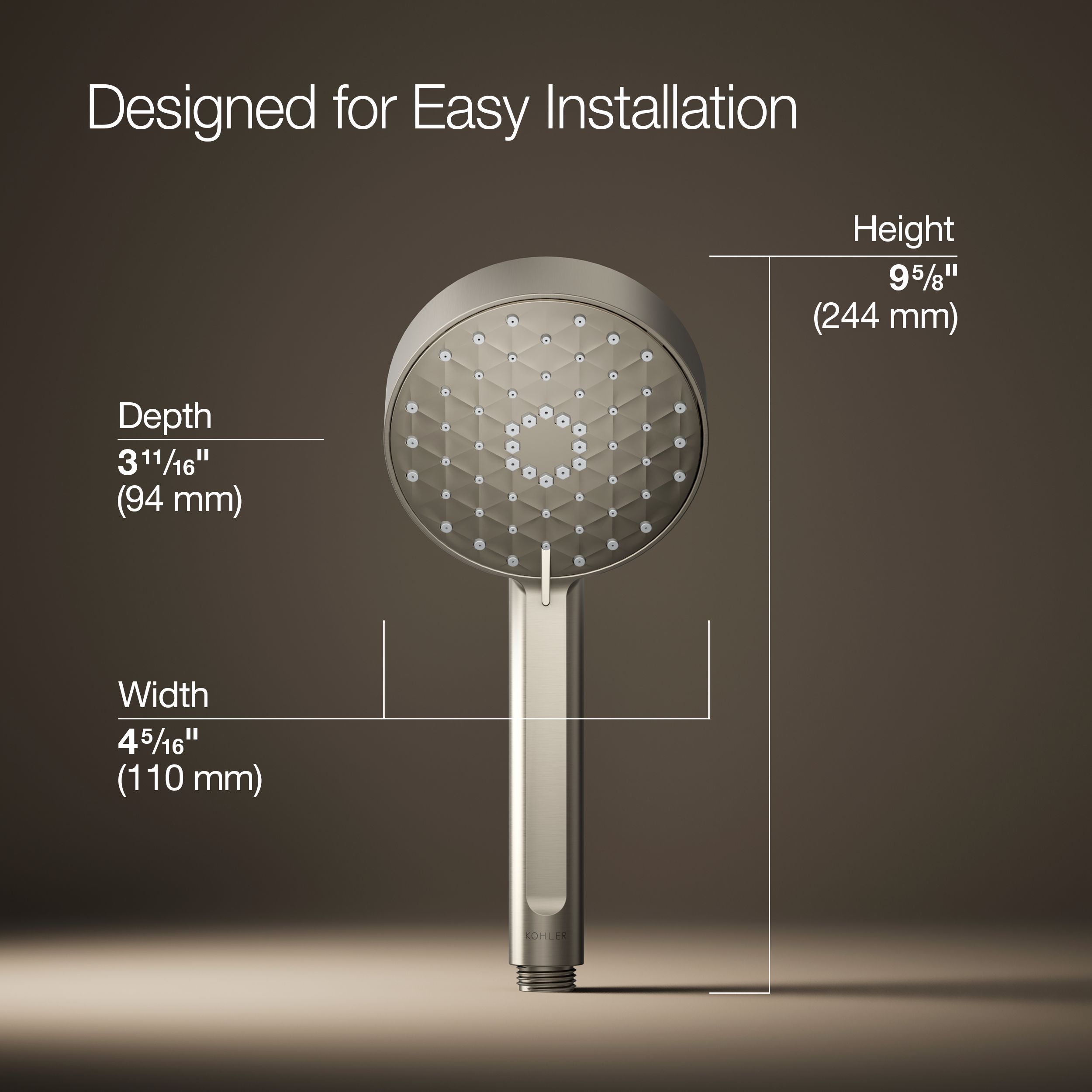 KOHLER K-72415-G-BN Fixed-Showerhead - View #3