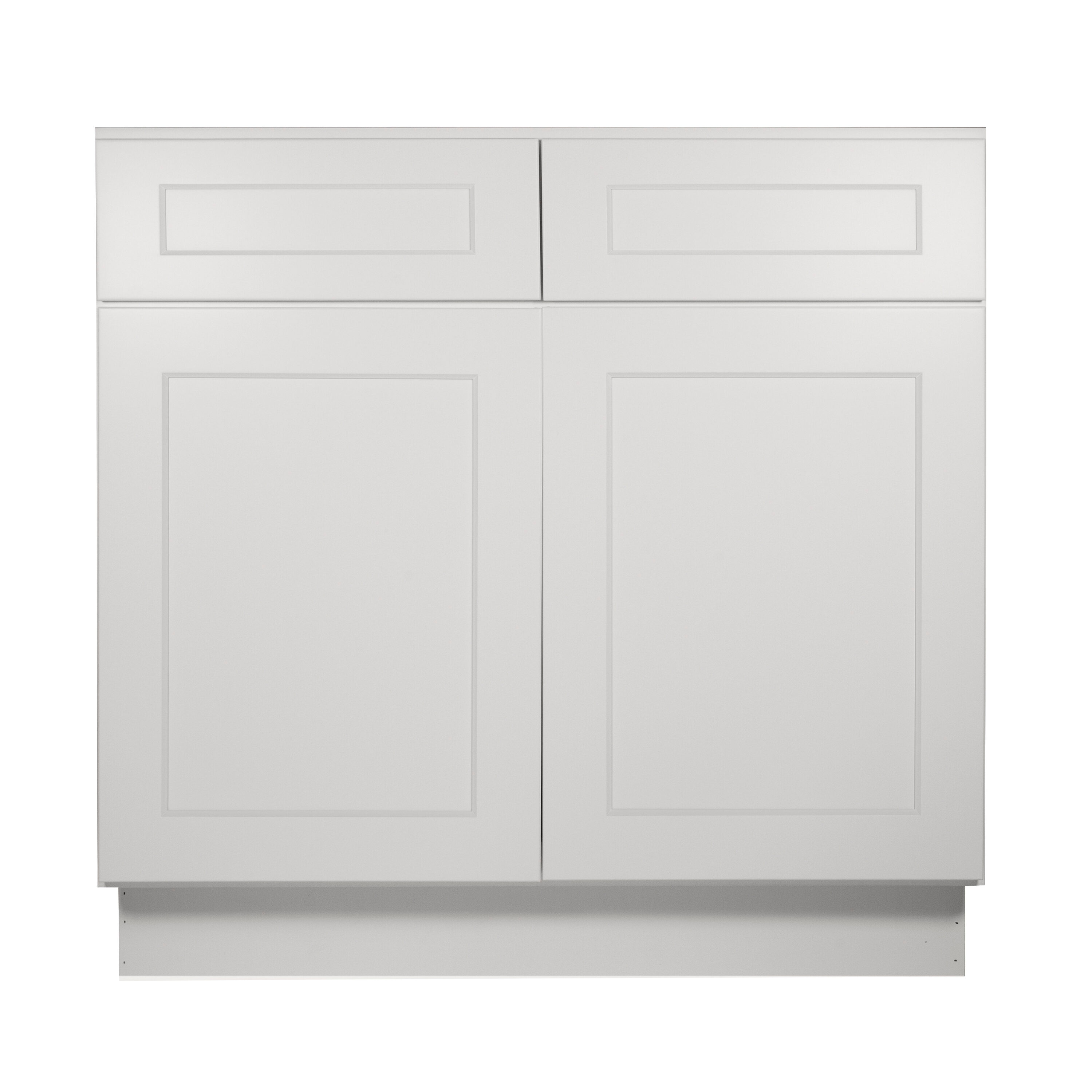 HomLux 36-in W x 34.5-in H x 24-in D Shaker Dove Painted Base Ready to Assemble (RTA) Plywood Cabinet Recessed Panel Shaker