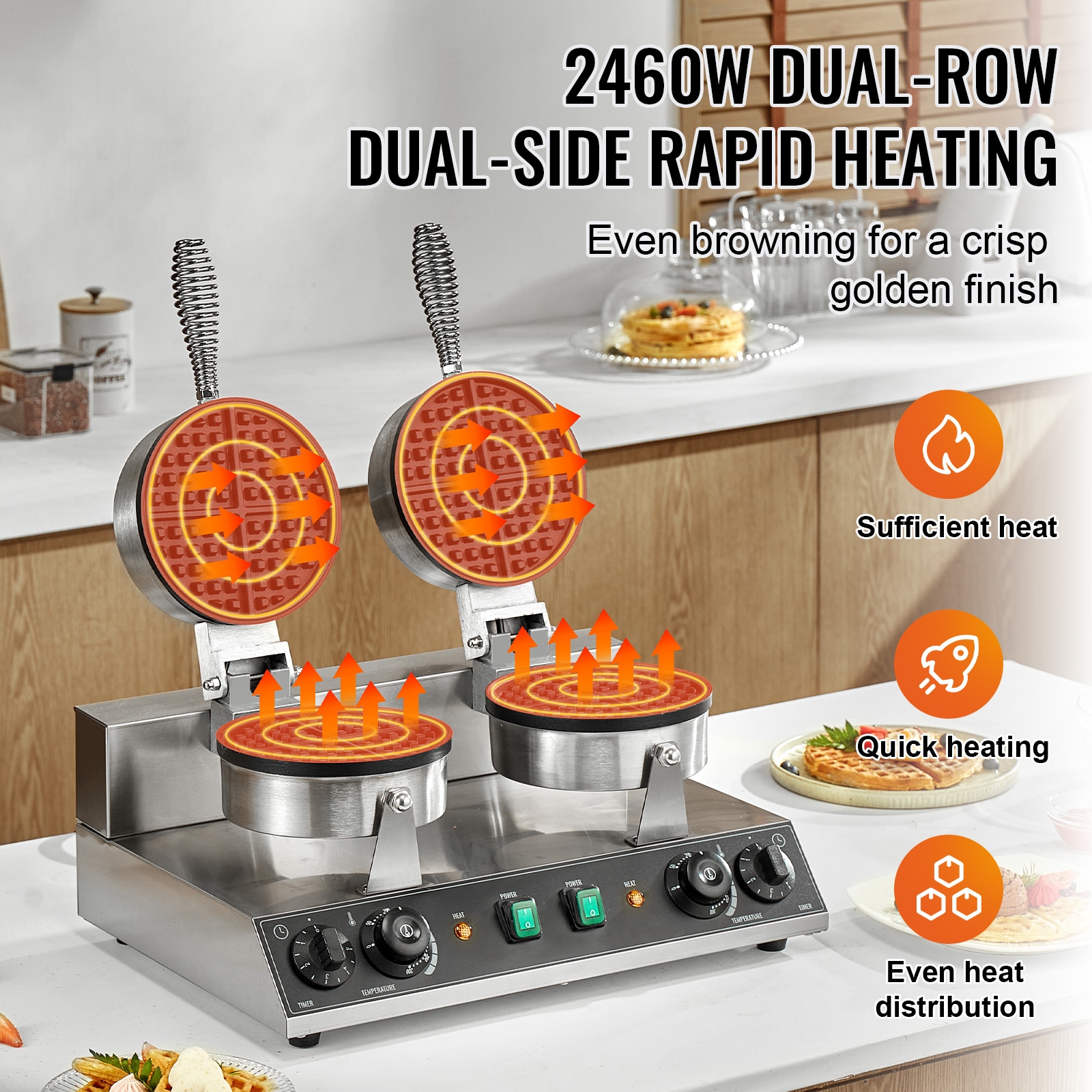 VEVOR SCSYBLSHFBJZ11287V1 Waffle-Makers - View #2