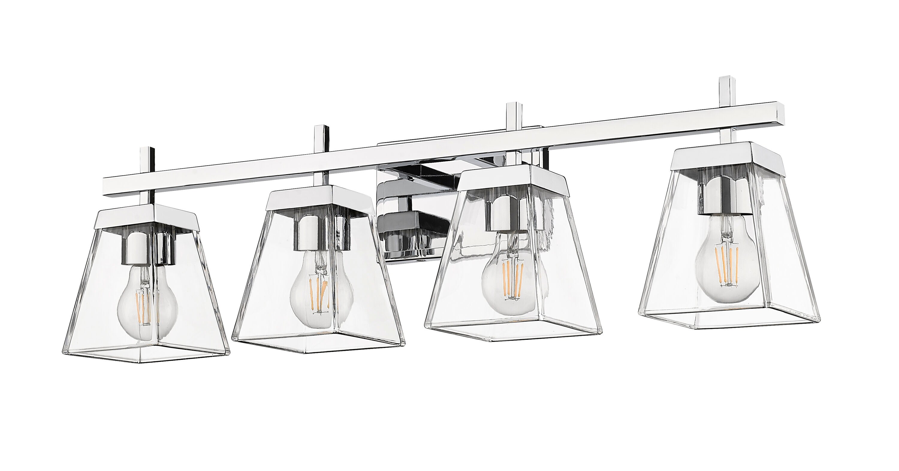 Lauren Chrome 4-Light Vanity with Clear Glass Shades