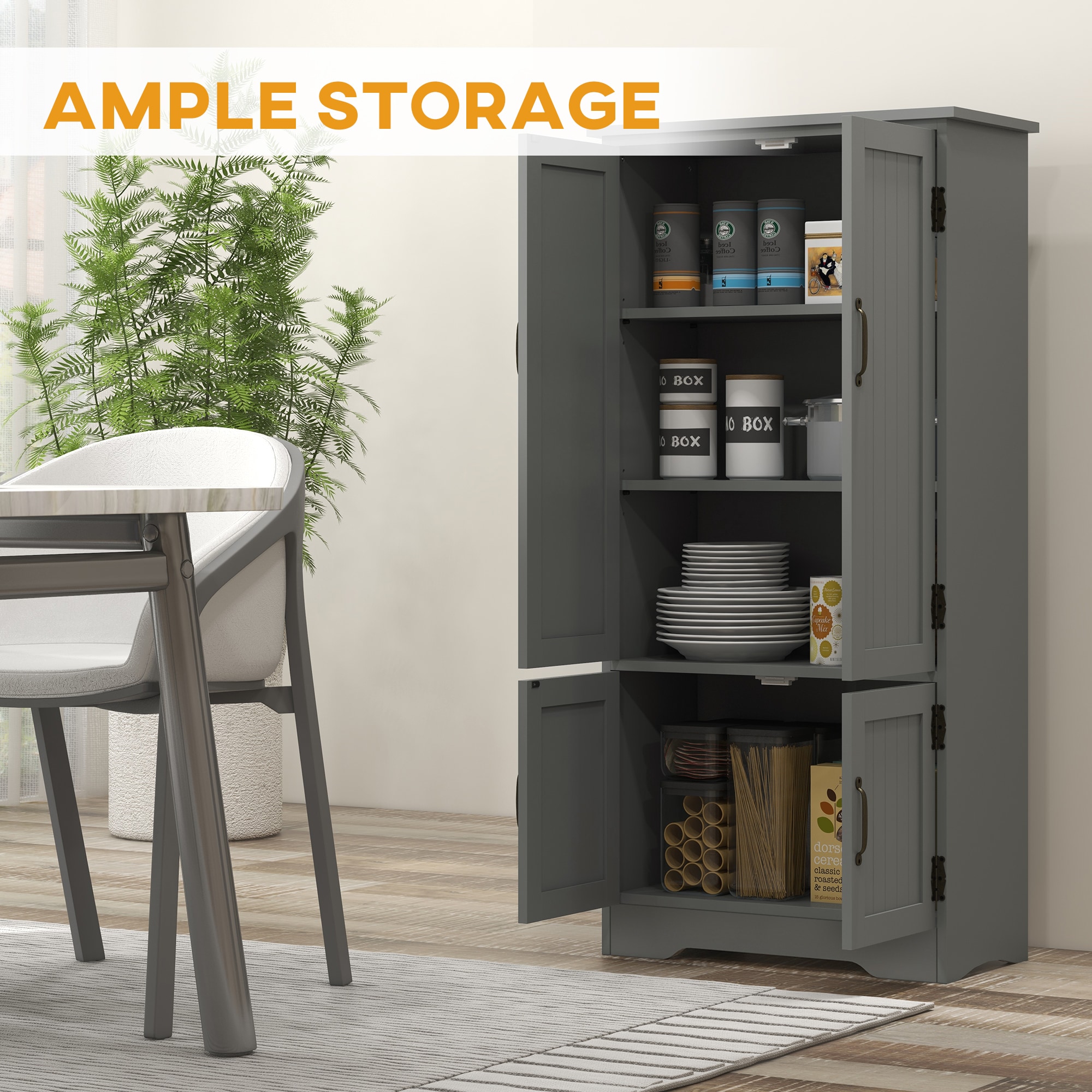 HomCom 837-087V80GY Pull-Out-Cabinet-Baskets - View #4