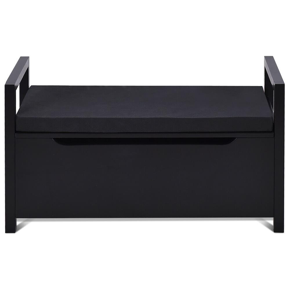 Simplify Modern Black Storage Bench with Storage 32-in x 12.6-in x 18-in in  the Benches department at