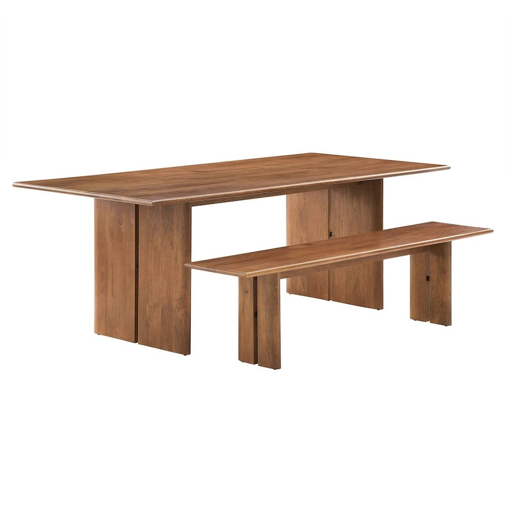 Modway BG3511113 Amistad 86 Wood Dining Table and Bench Set