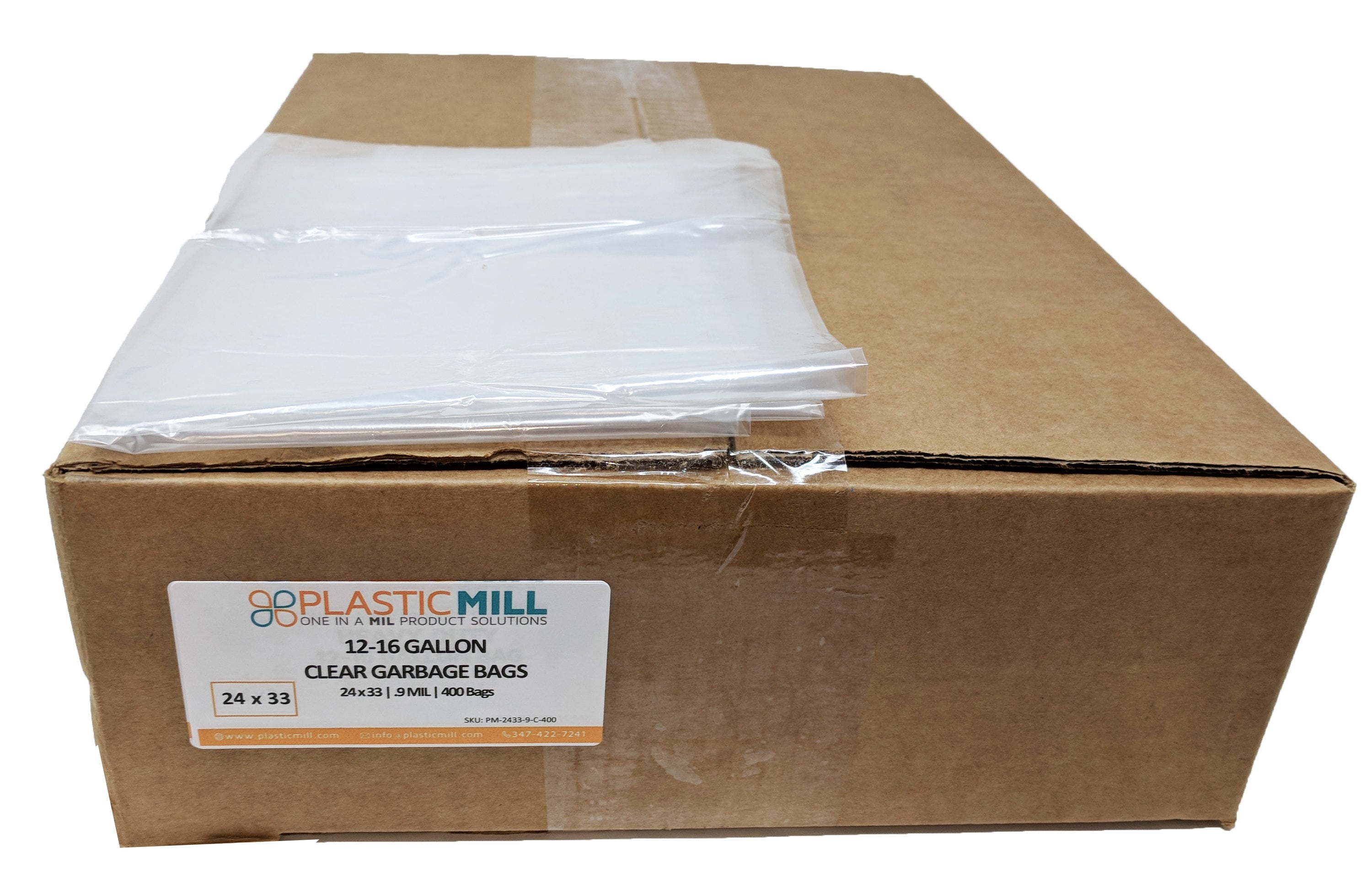 13 Gallon Clear Trash Bags - PlasticMill