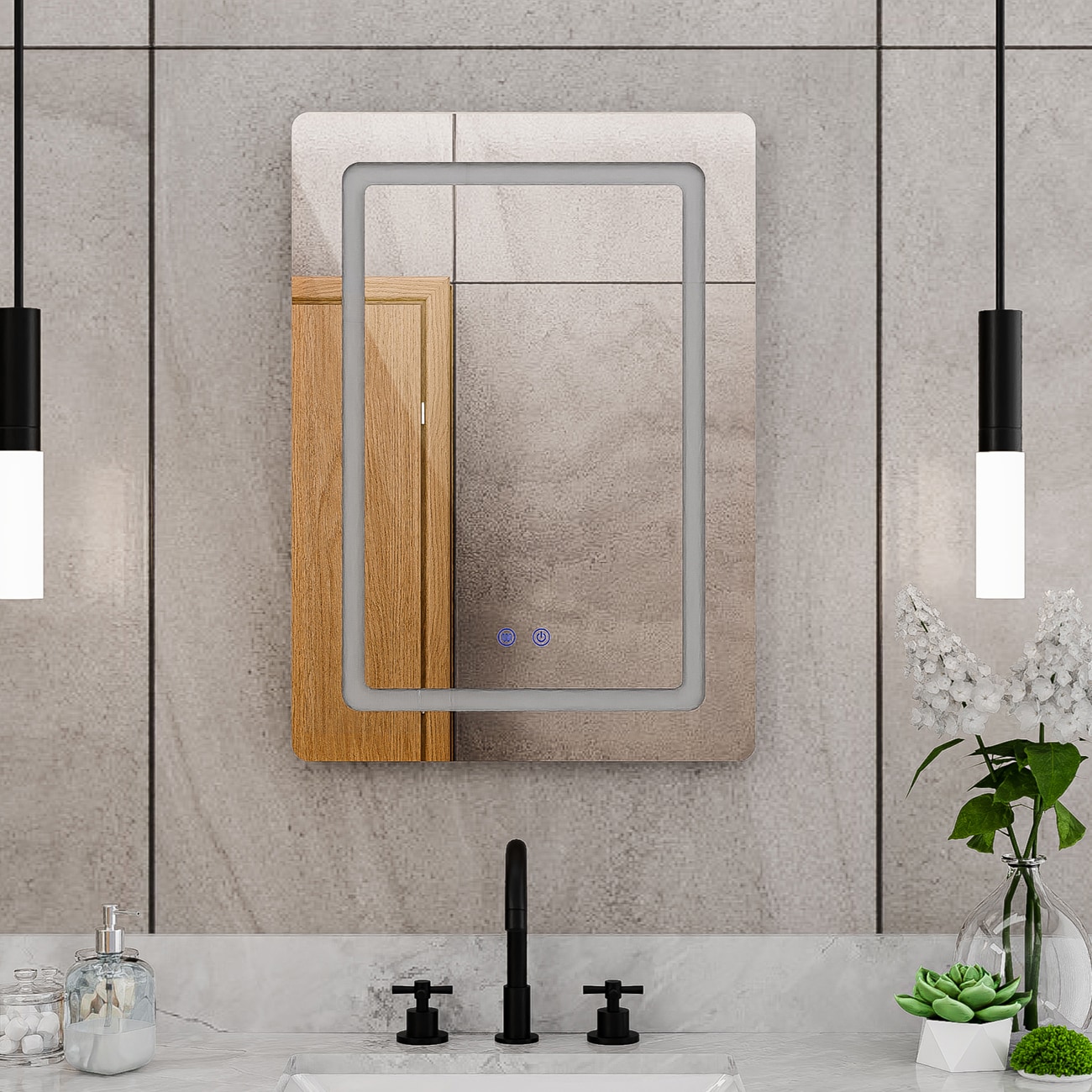 DreamLine LMBL2820R Framed-Bath-Mirrors - View #3