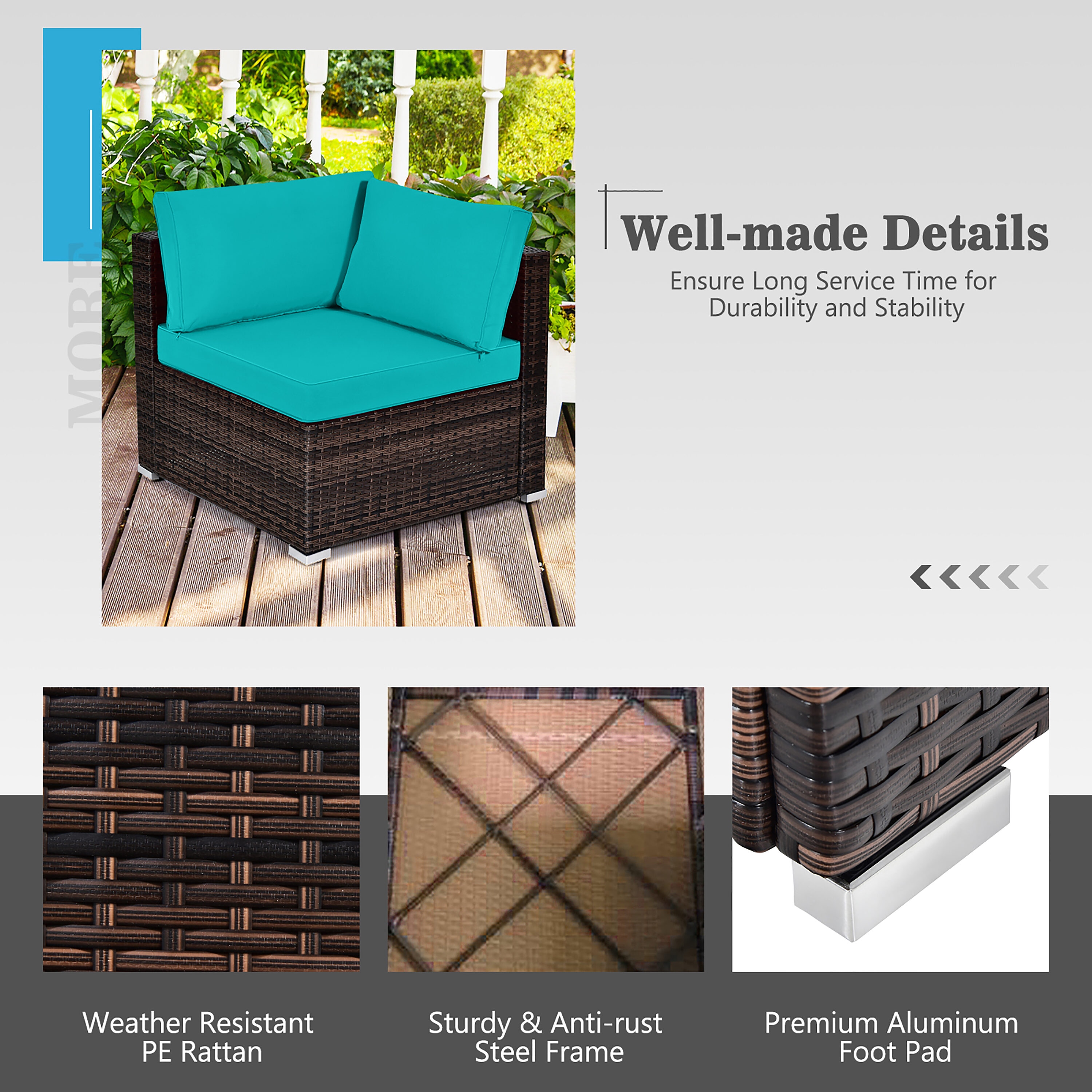 Costway NP10261CF+HW67937TU Patio-Conversation-Sets - View #5