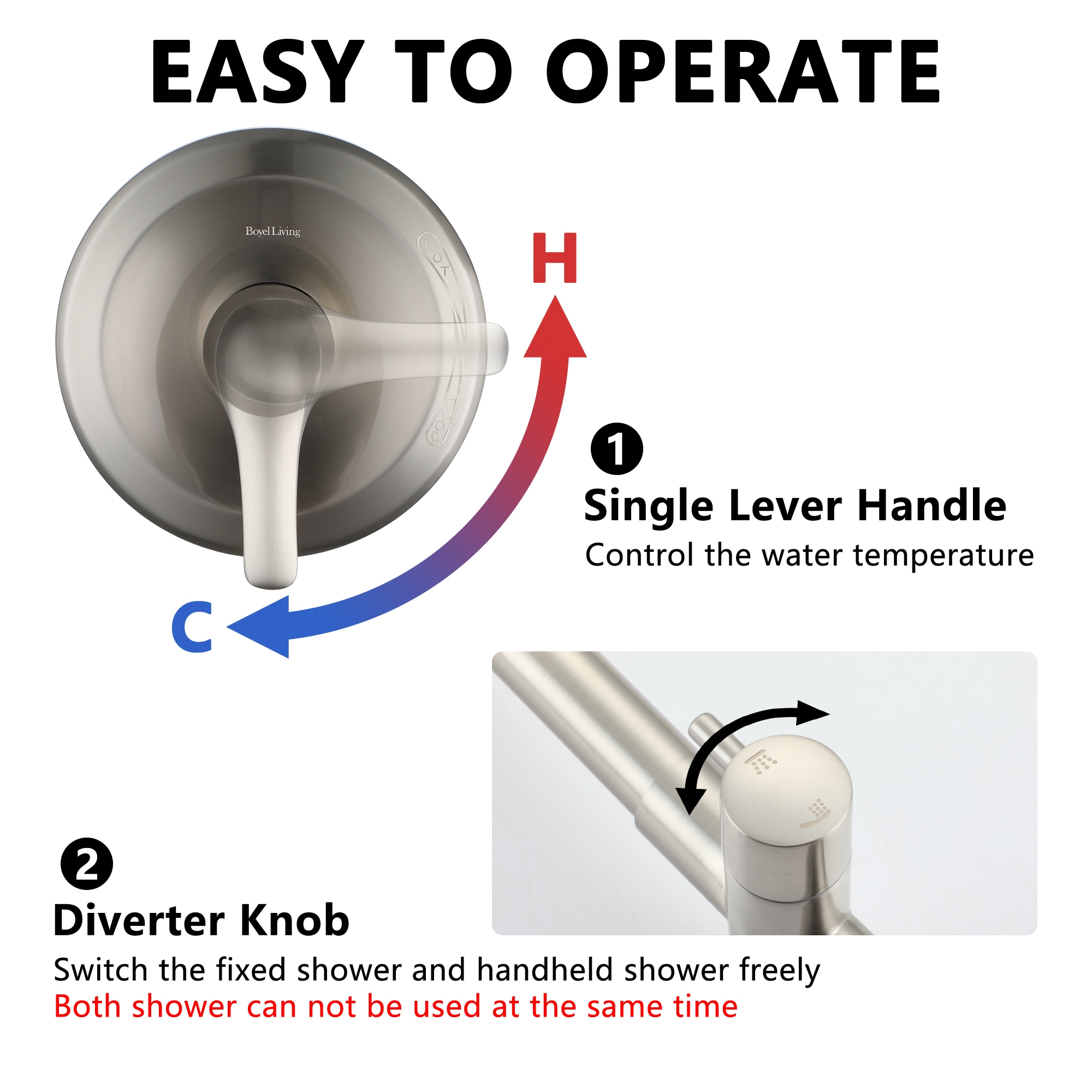 Mondawe AM-SC428A-CH Showerhead-Bar-Panels - View #5