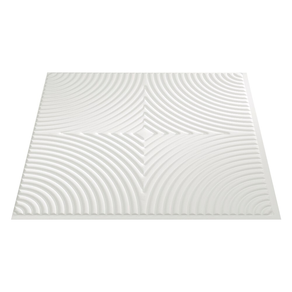 Fasade G74-01 24-in x 24-in Echo Matte White PVC Surface-mount Ceiling Tile (1-Pack, 4-sq ft / Case)