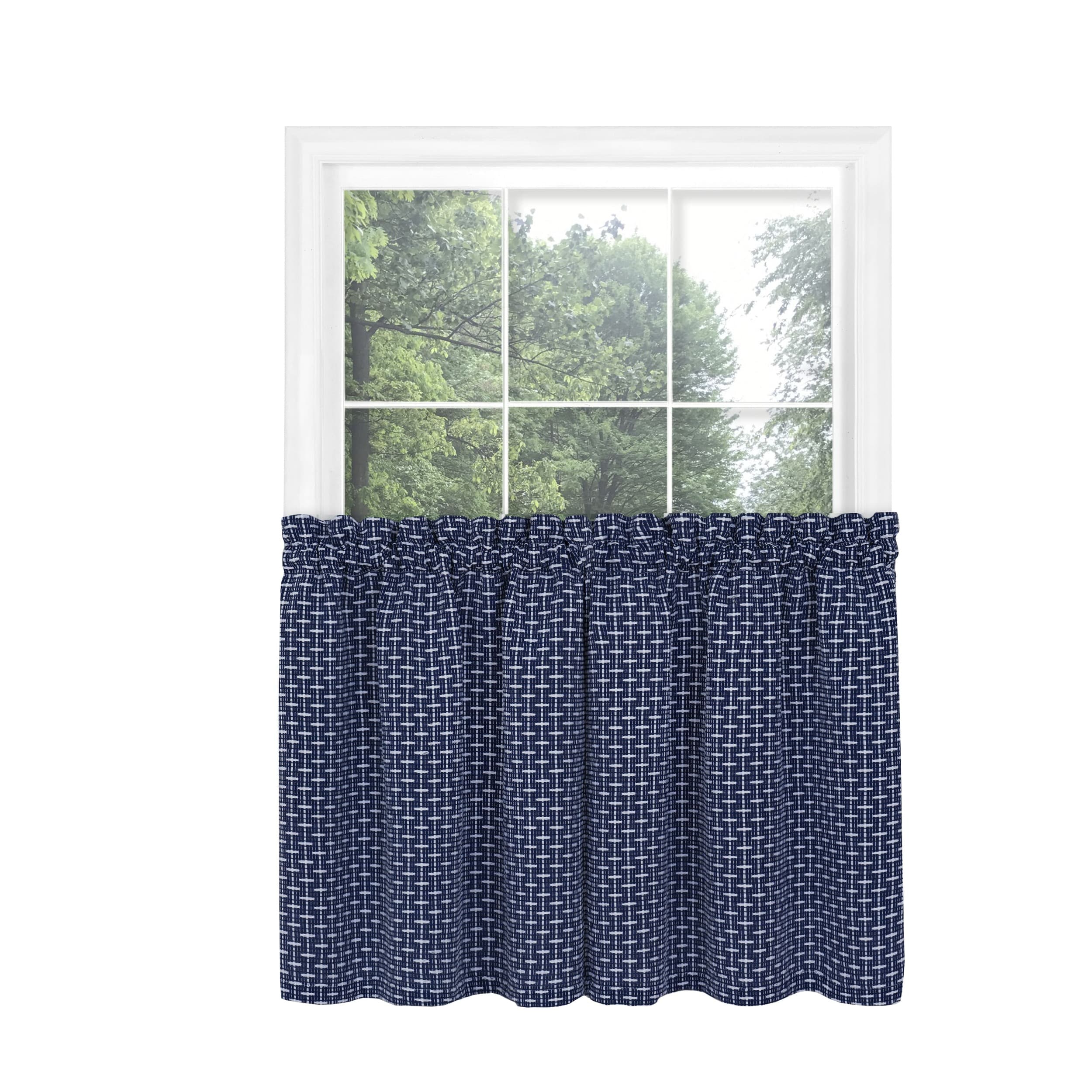 Achim BETR24NY12 Bedford 24-Inches Navy Polyester Rod pocket Tier curtain