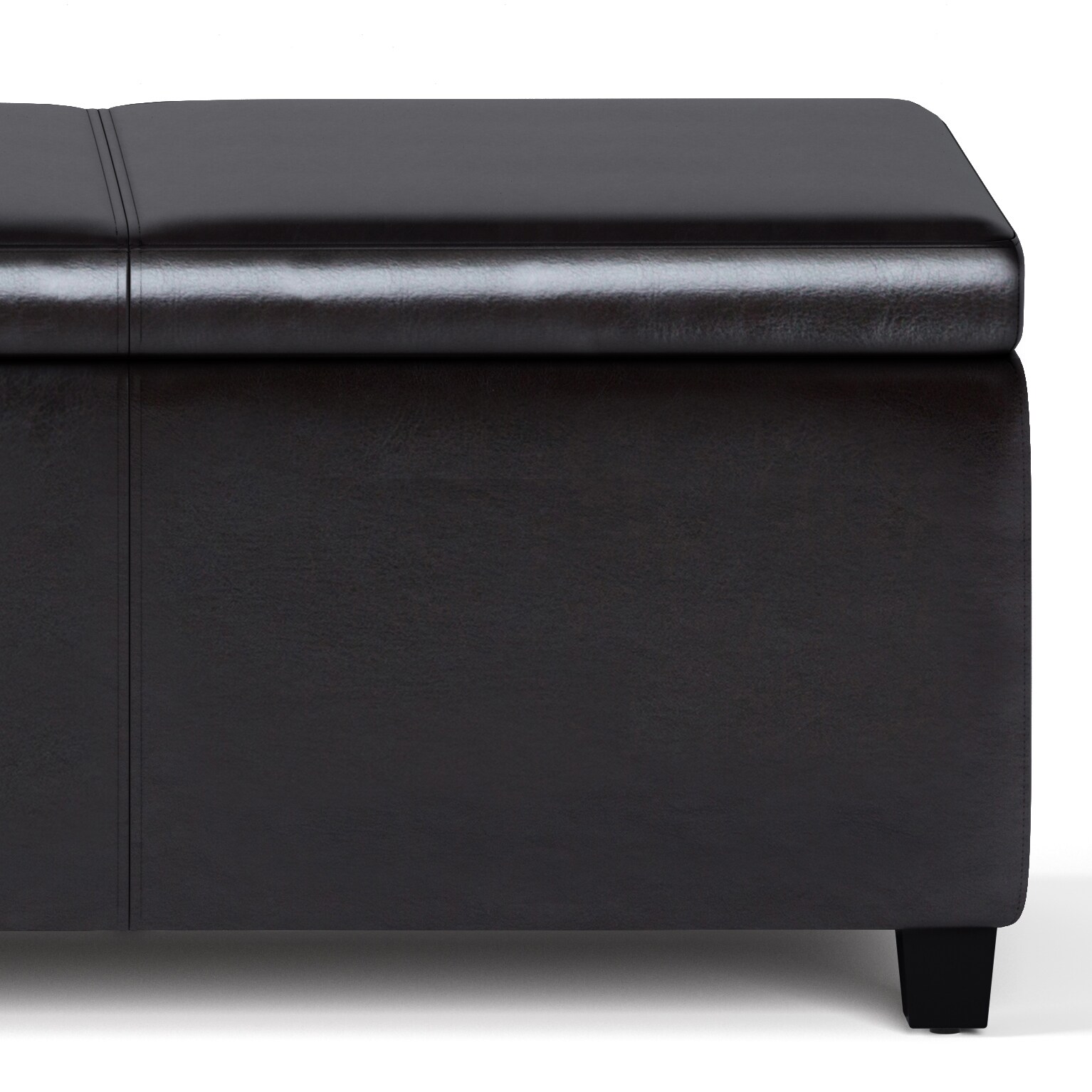 Tanners Brown Faux Leather Extra Large Storage Ottoman Bench