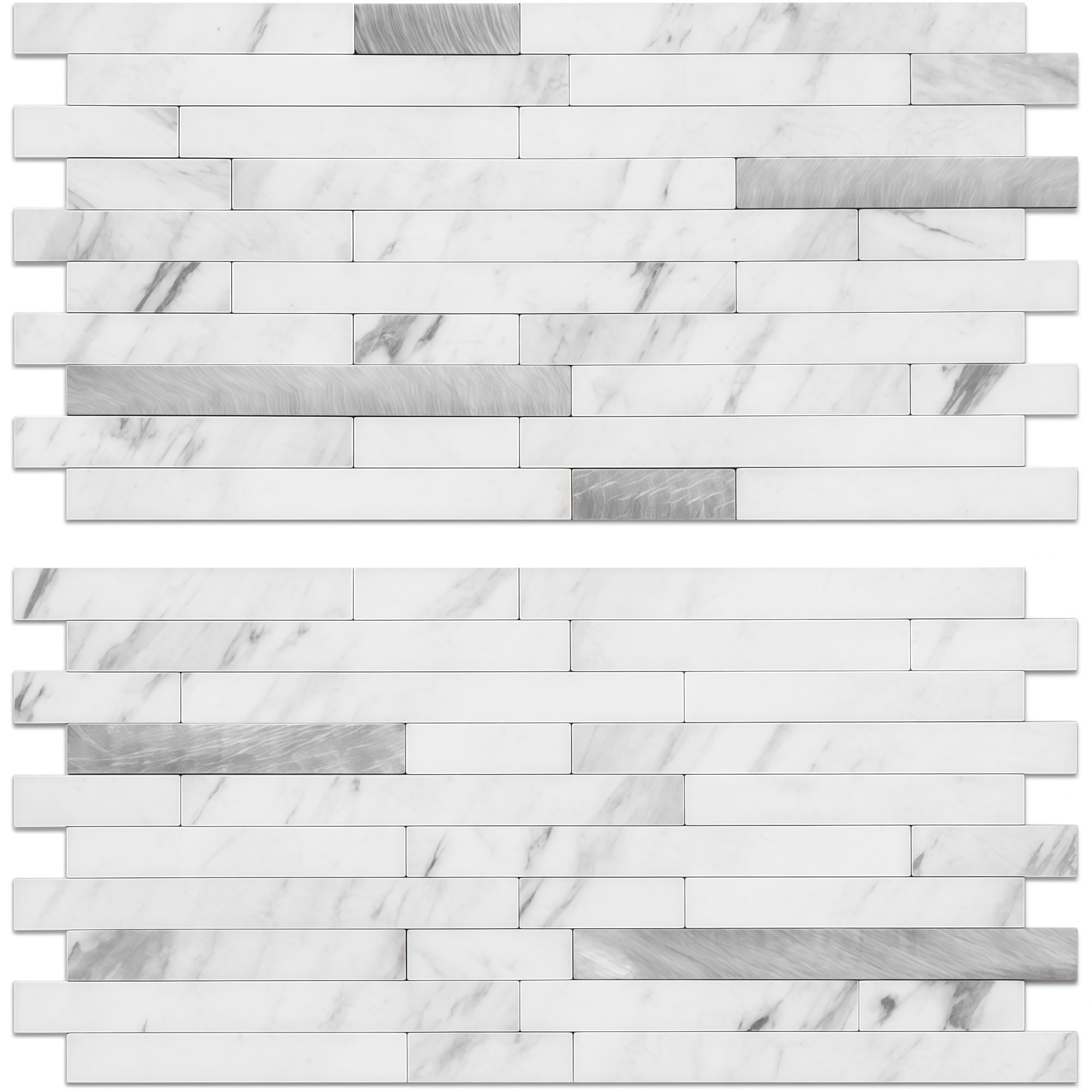 Numhew 11.7in x 5.9in 40-Sheet White Marble Look Peel and Stick Backsplash #NHWILL4492