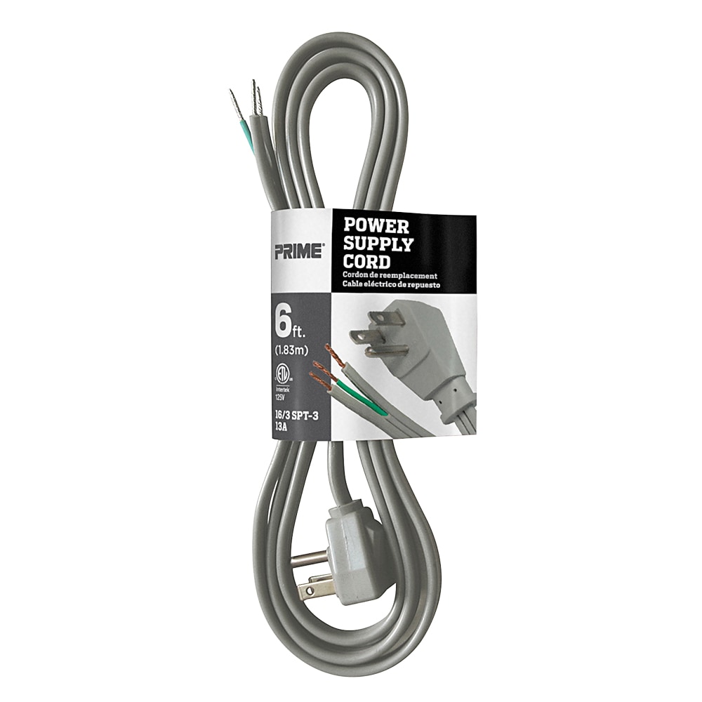 PRIME PS210606 Prime 20 -Pack 6-ft 16 / 3 3 Prong gray Indoor SPT-3 Light Duty Replacement Extension Cord