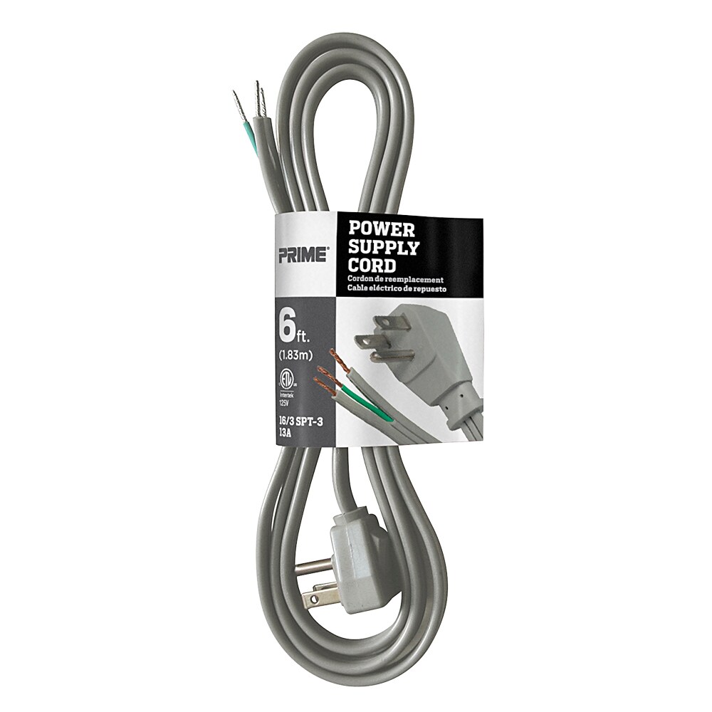 PRIME Prime 20 -Pack 6-ft 16 / 3 3 Prong gray Indoor SPT-3 Light Duty Replacement Extension Cord