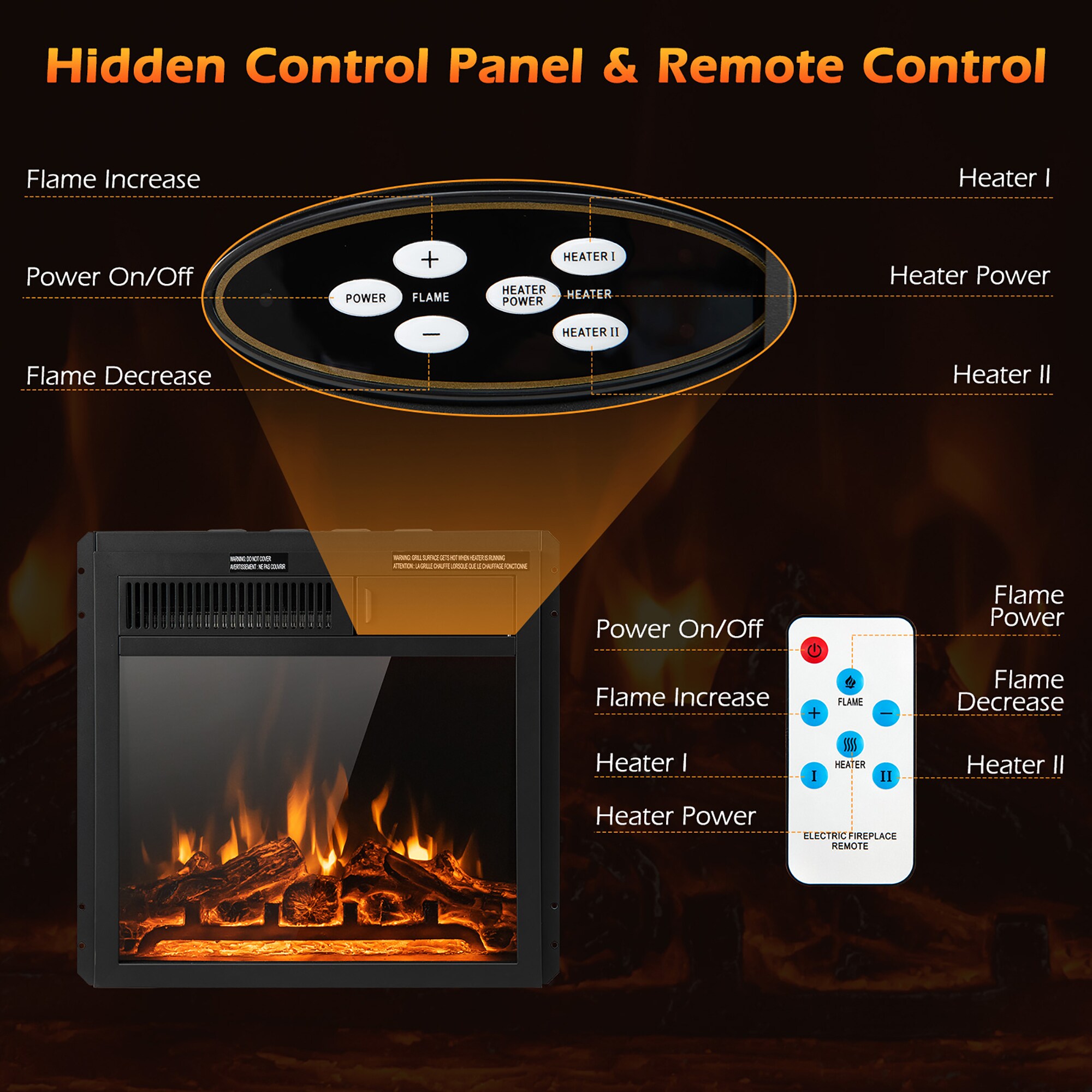 Goplus FP10185 Electric-Fireplace-Fireboxes - View #4