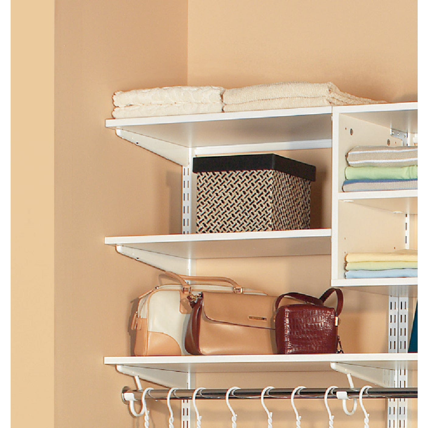 Organized Living  freedomRail Wood Shelf 24-inch x 14-inch White