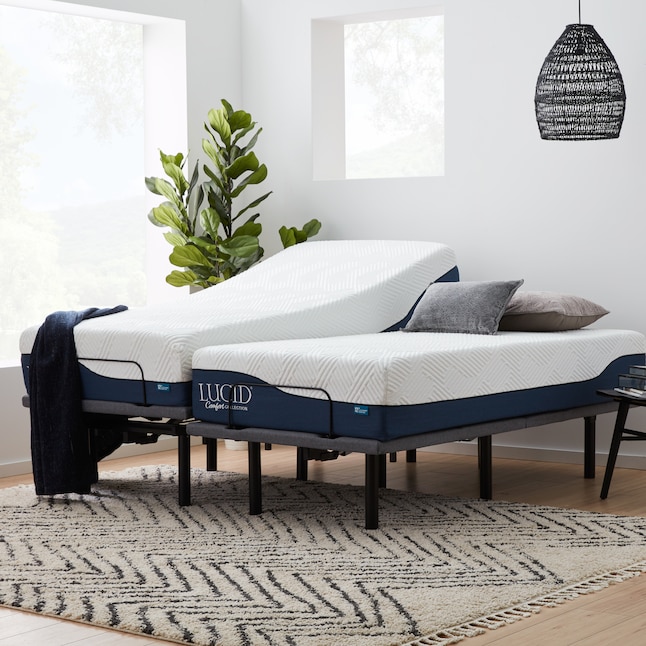 Lucid Comfort Collection Deluxe, Split King Size Adjustable Bed Set