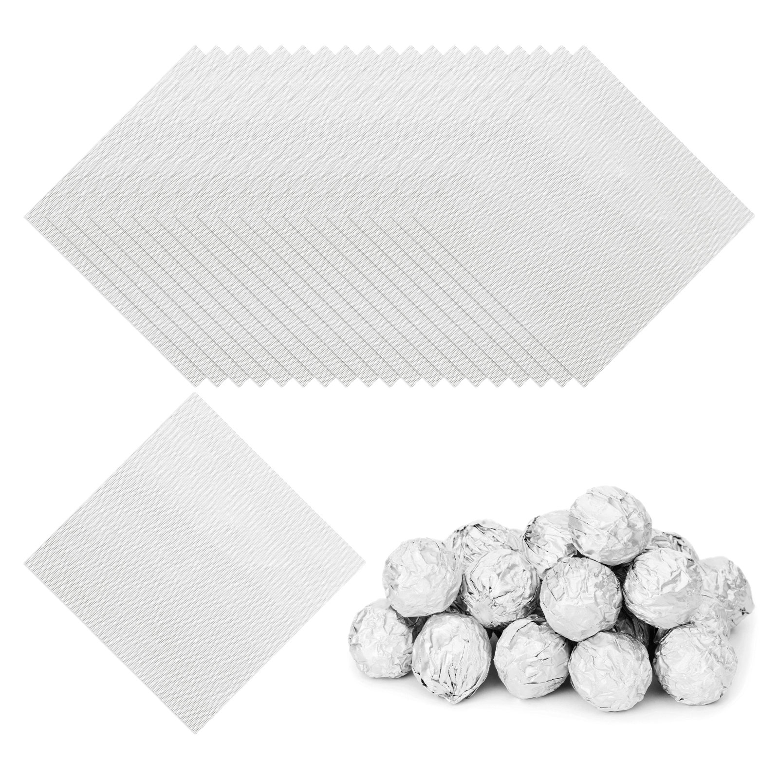 PATIKIL Foil Candy Wrappers 3.5x3.5inch 100pcs Square Fine Grid Aluminium Foil Candy Wrapping Paper for DIY Chocolate Candies Packaging Decoration Silver