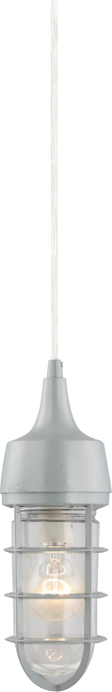 Volume Lighting V9852-20 Silver gray Transitional Clear glass Cylinder Medium Outdoor Hanging Pendant light