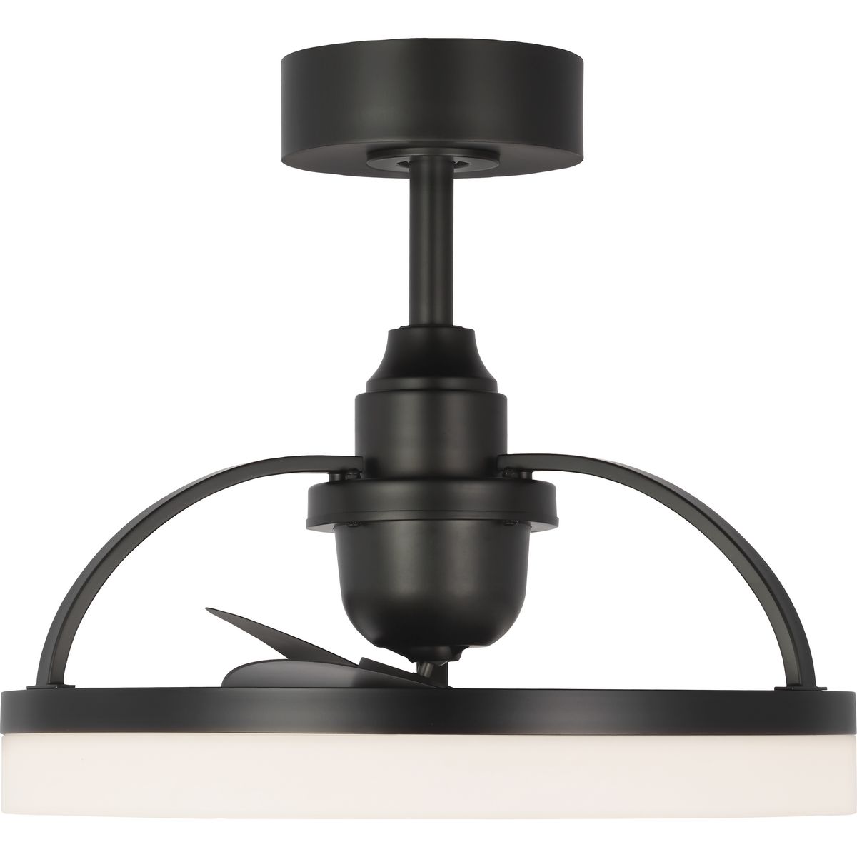 Matte Black 20" LED Ceiling Fan with Remote and Light