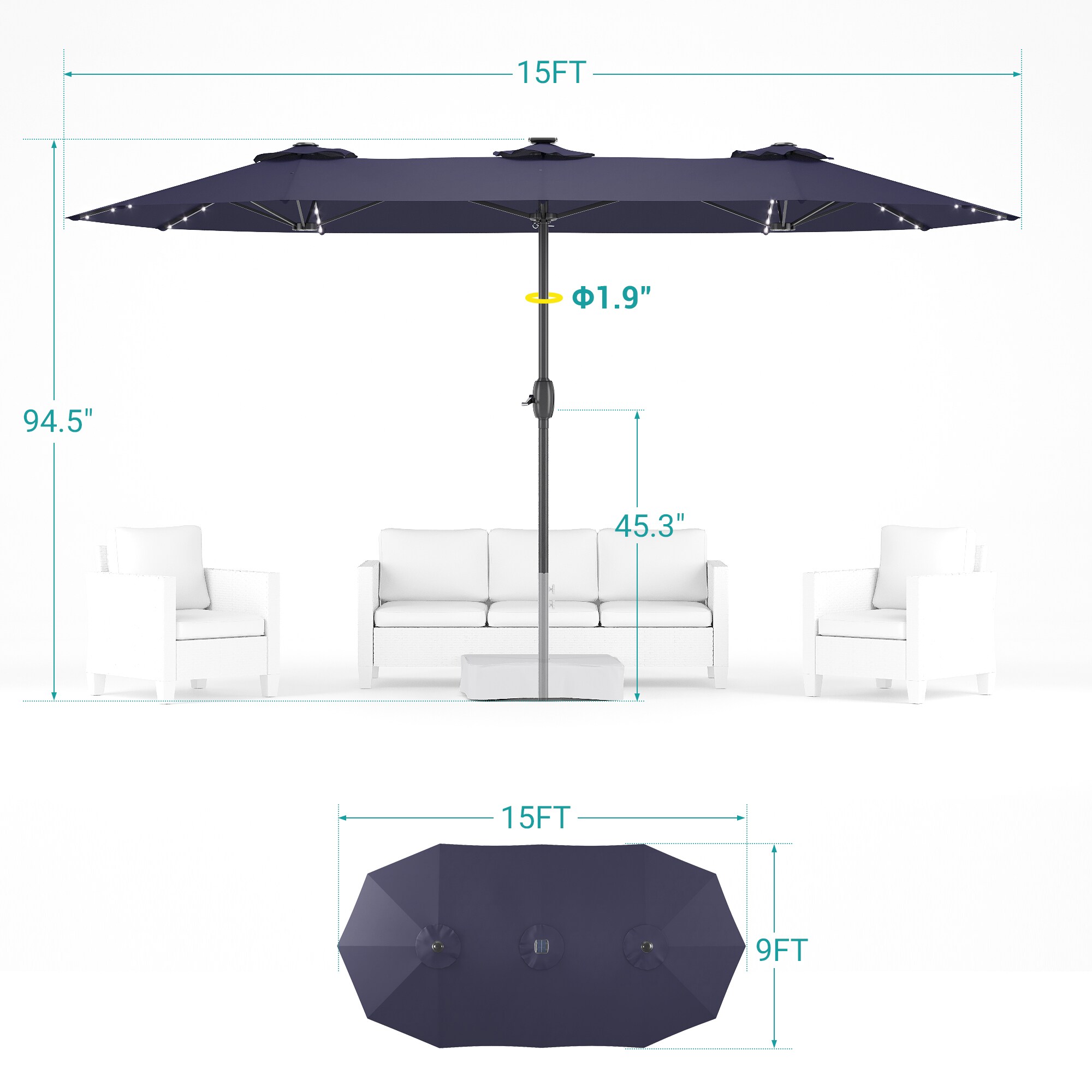 ACEGOSES LW-MK-LED460NY-B Umbrellas-2 - View #2
