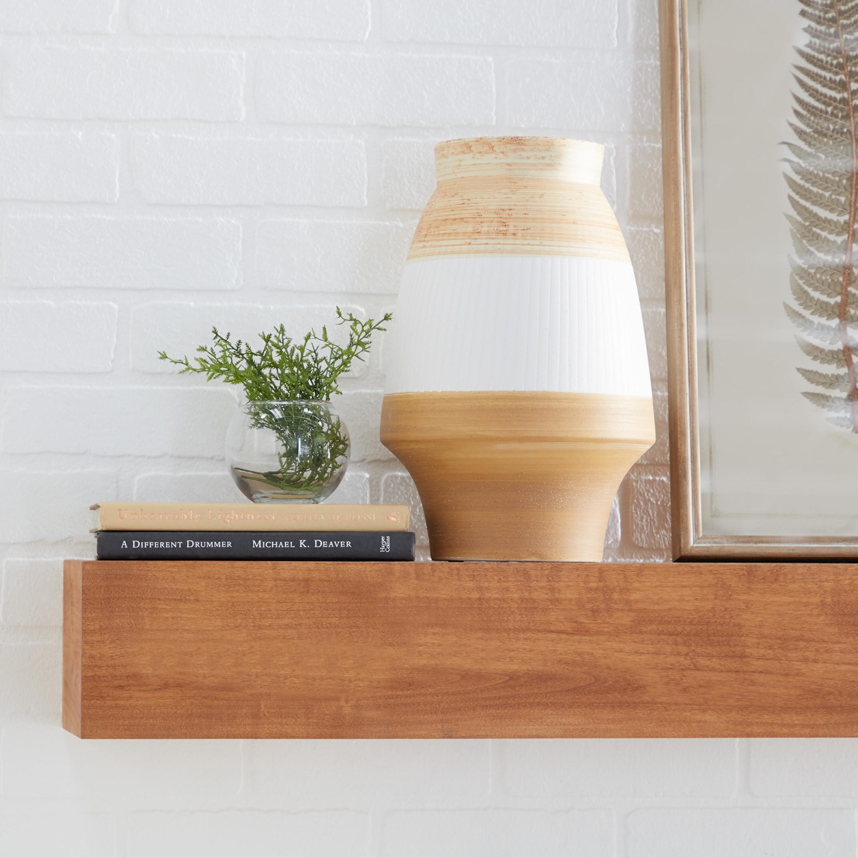 Coastal Serenity Brown & Terracotta 13" Ceramic Vase