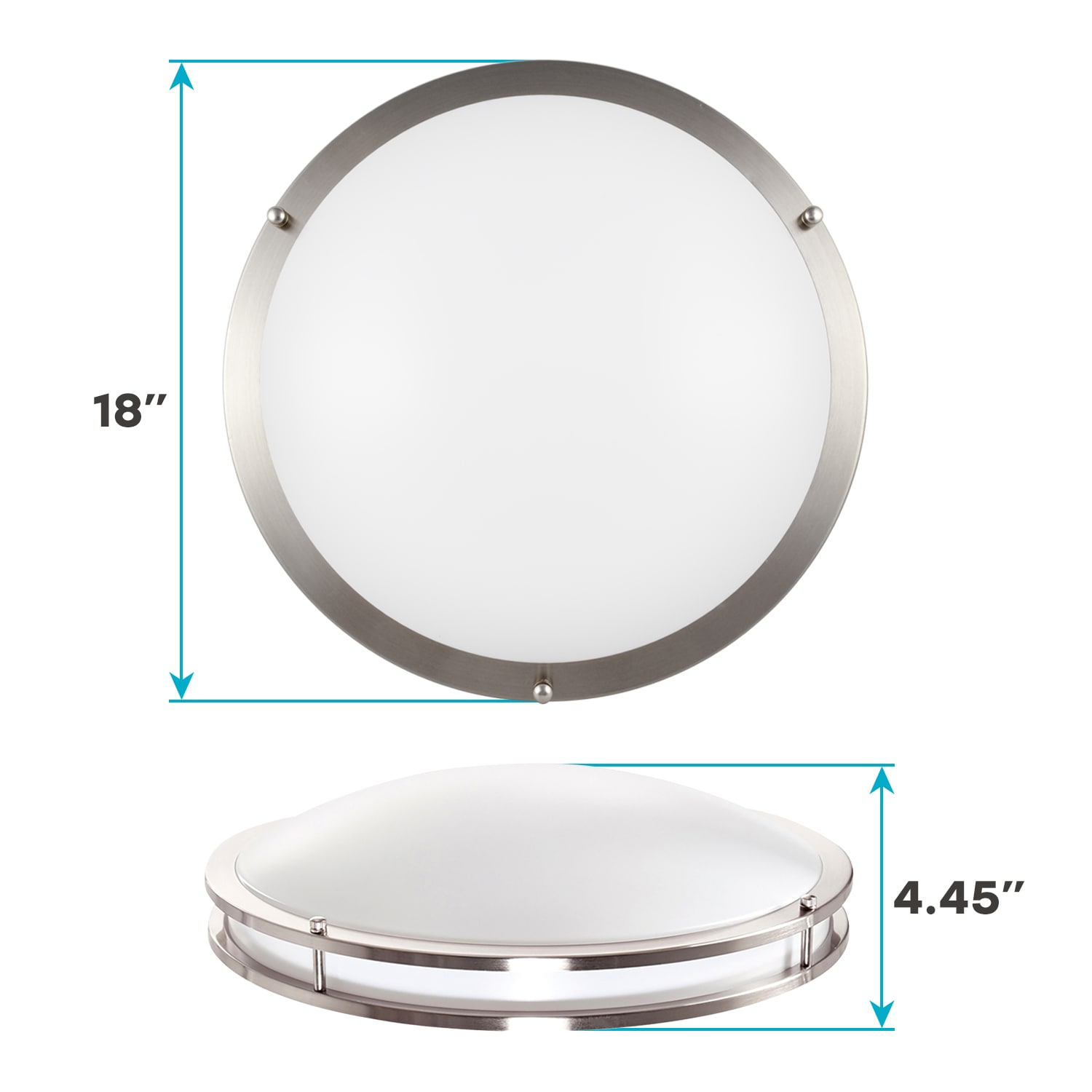SelectaGlow 18" Chrome LED Flush Mount Ceiling Light with Color Options