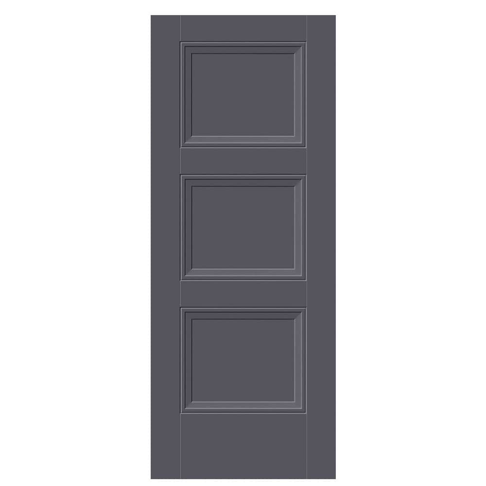 Masonite 1573275 Livingston 32-in x 80-in Slate 3-panel square Smooth Solid core Prefinished Molded composite Slab Door