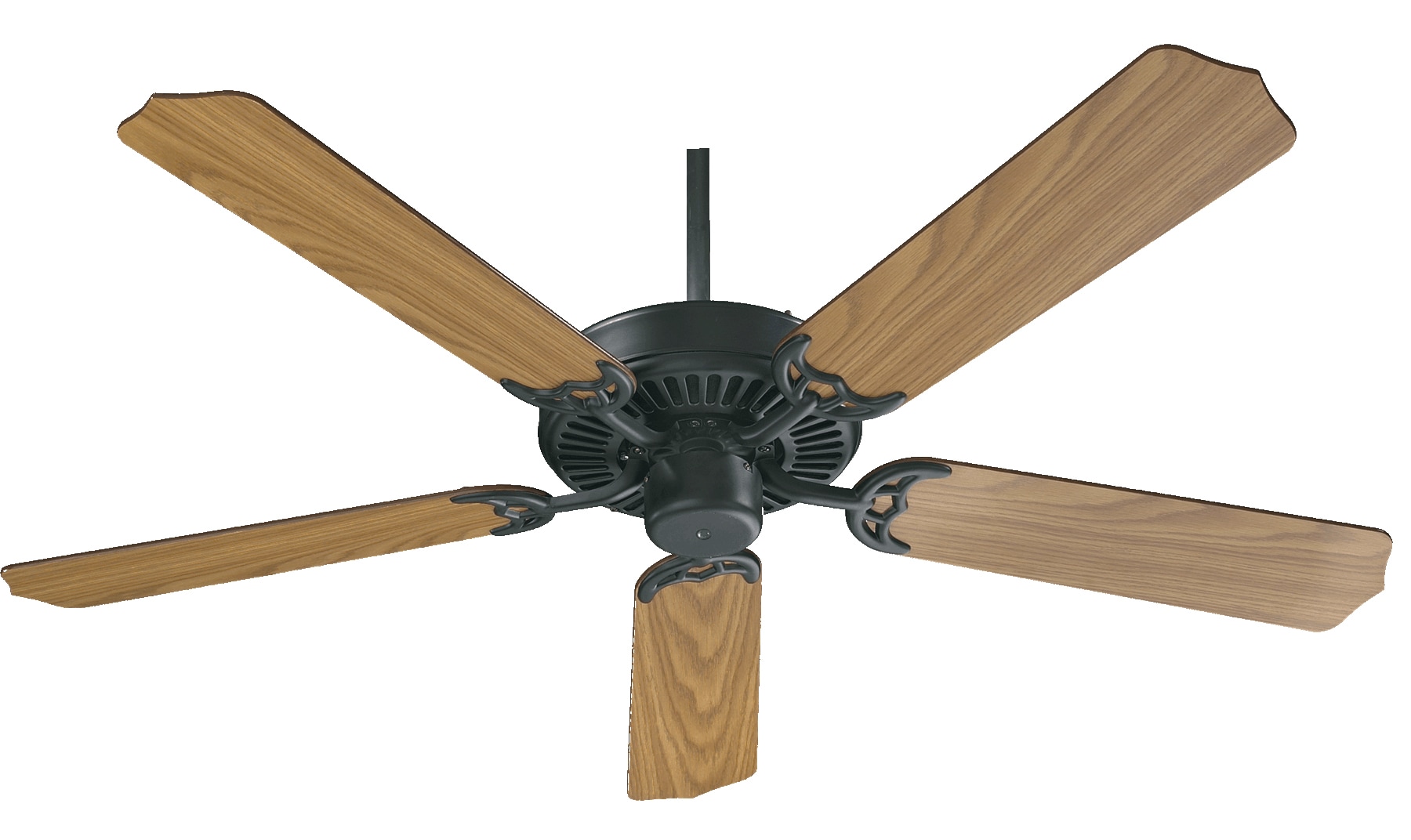Quorum International 77525-59 Capri 52-Inches Matte Black with Medium Oak Blades Indoor Downrod mount Standard Ceiling Fan ( 5 -Blade)