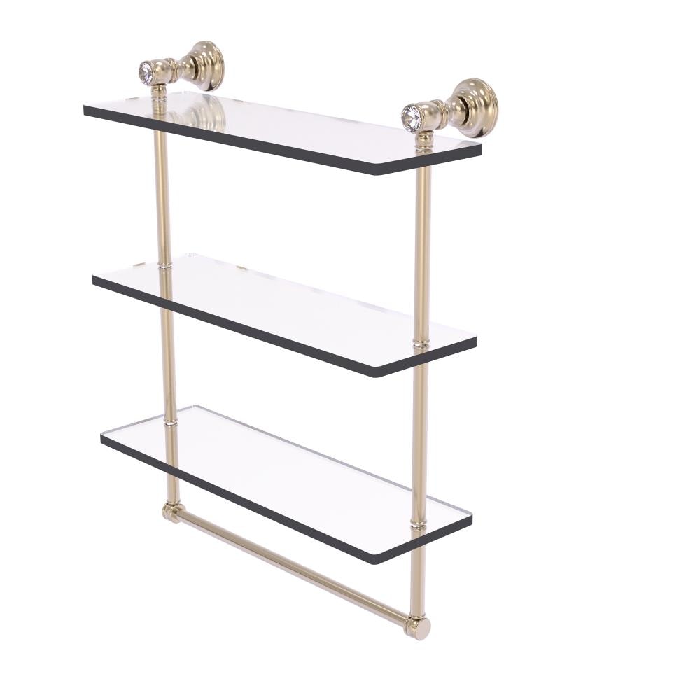 Allied Brass CC-5-16-TB-PEW Carolina Crystal Antique Pewter 3 -Tier Wall mount Bathroom Shelf ( 16-in x 19.7-in x 5-in )