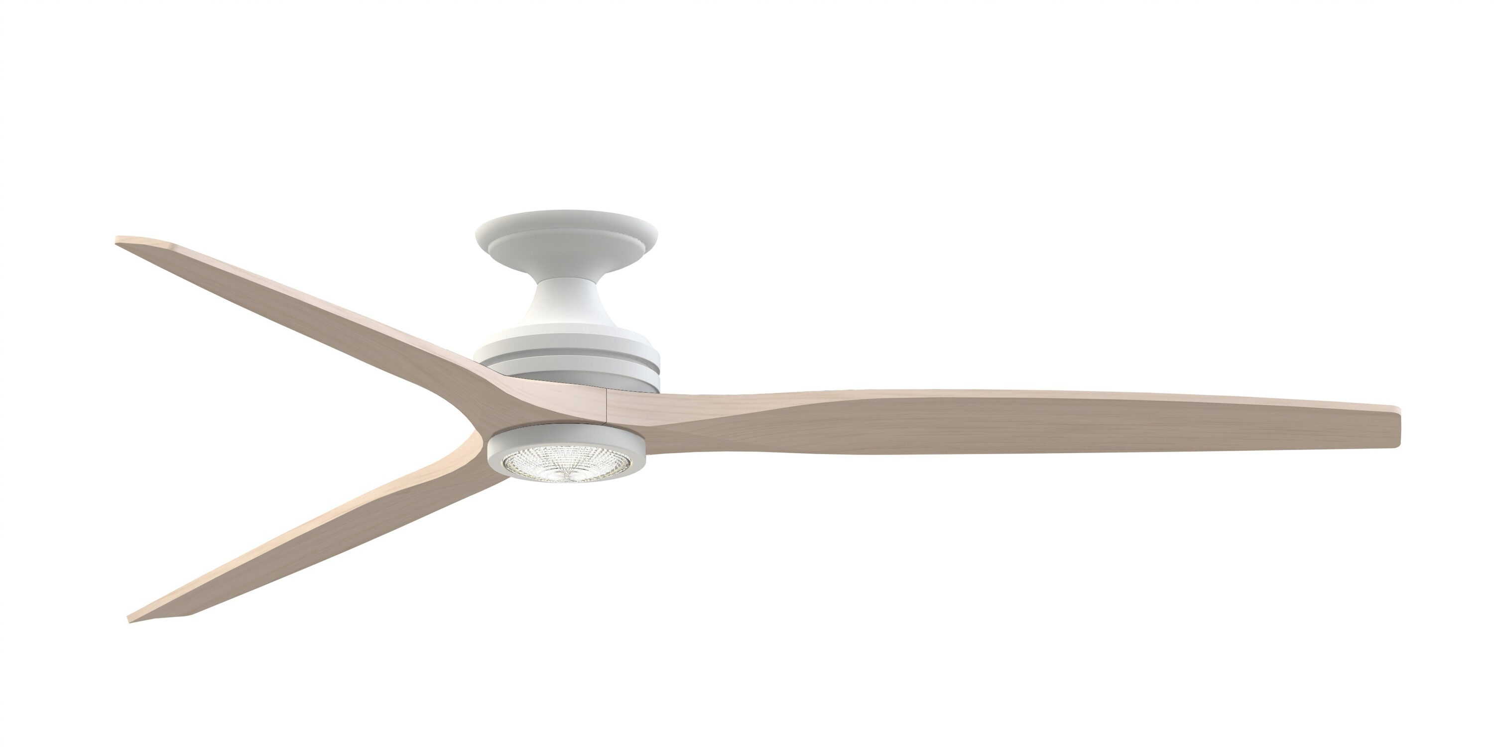 Fanimation FPD6721BMW-72WW-LK-F Spitfire 72-in Color-Changing Integrated LED Outdoor Flush Mount Smart Matte White with White Washed Blades Propeller Ceiling Fan With Light - Remote Included ( 3 -Blade )
