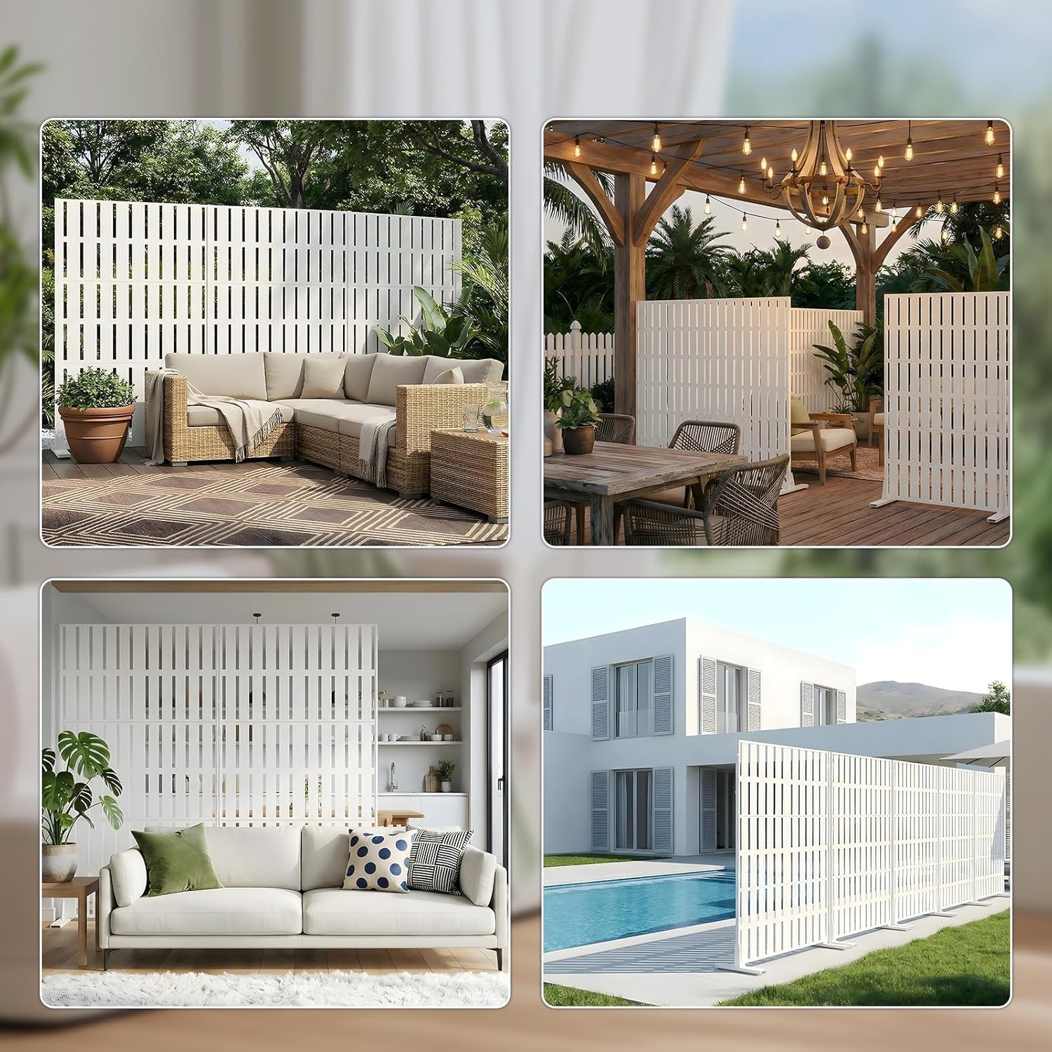 GarveeLife Decorative Metal Privacy Screen 70inch Metal Outdoor Privacy ...