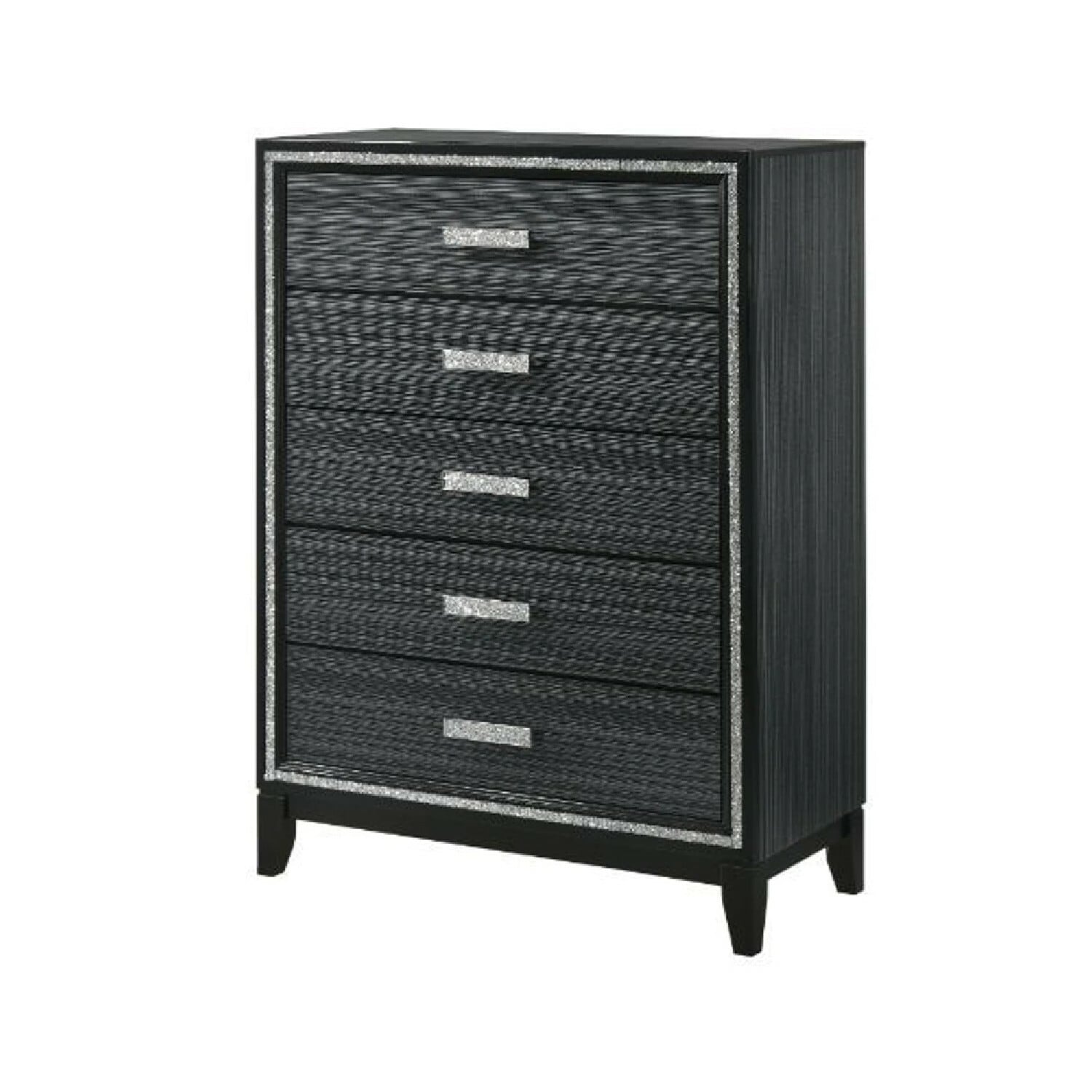 Benzara BM268902 Black 5-Drawer Accent Chest