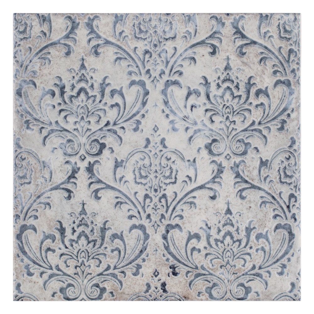 Affinity Tile S1WMZ8MIDA Sample - Milano Decor Daman Azul 8-in x 8-in Multi-finish Ceramic Patterned Wall Tile