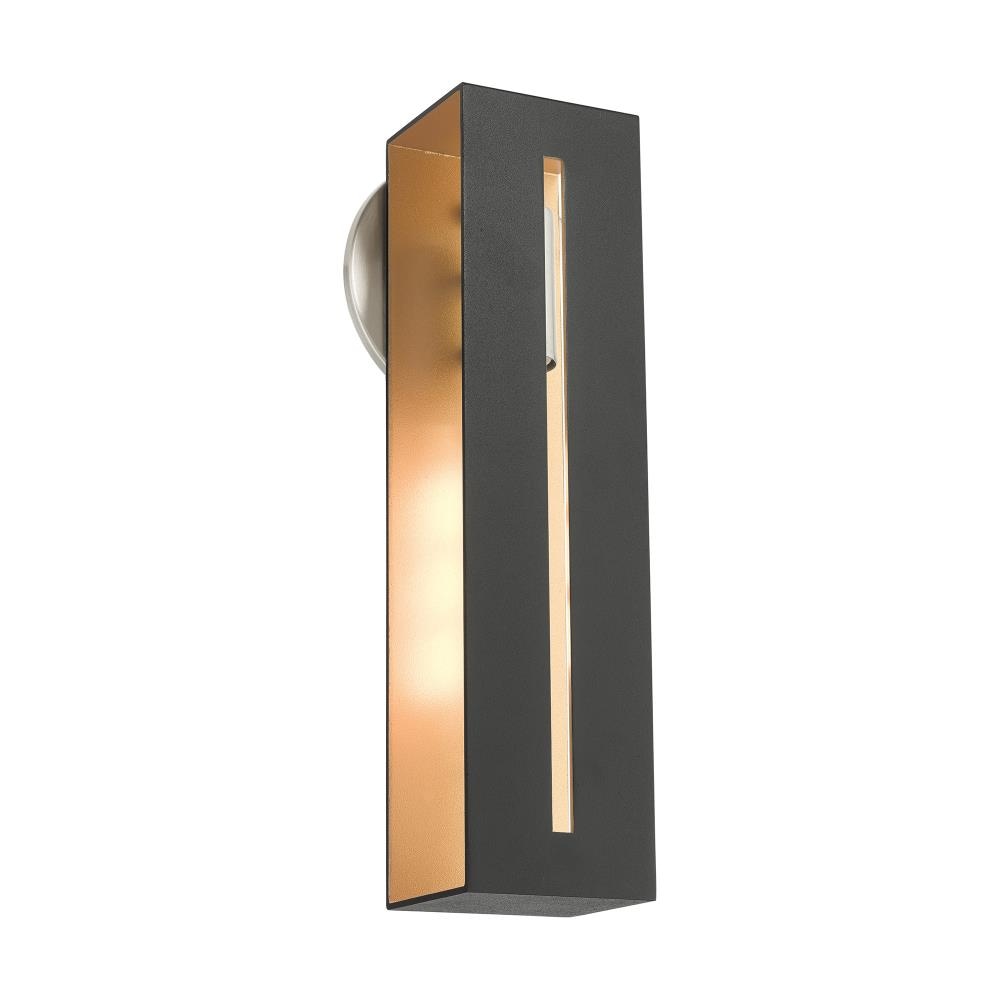 Modern Black Steel Rectangular Wall Sconce Light