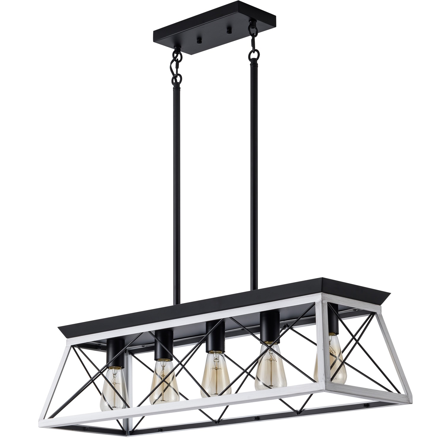 WELLFOR AMDF-09 Dimmable Chandelier Lighting 5 -Light Matte Black Farmhouse Cage For Use in Bedrooms, Dining Rooms, Kitchens, Living Rooms Chandelier