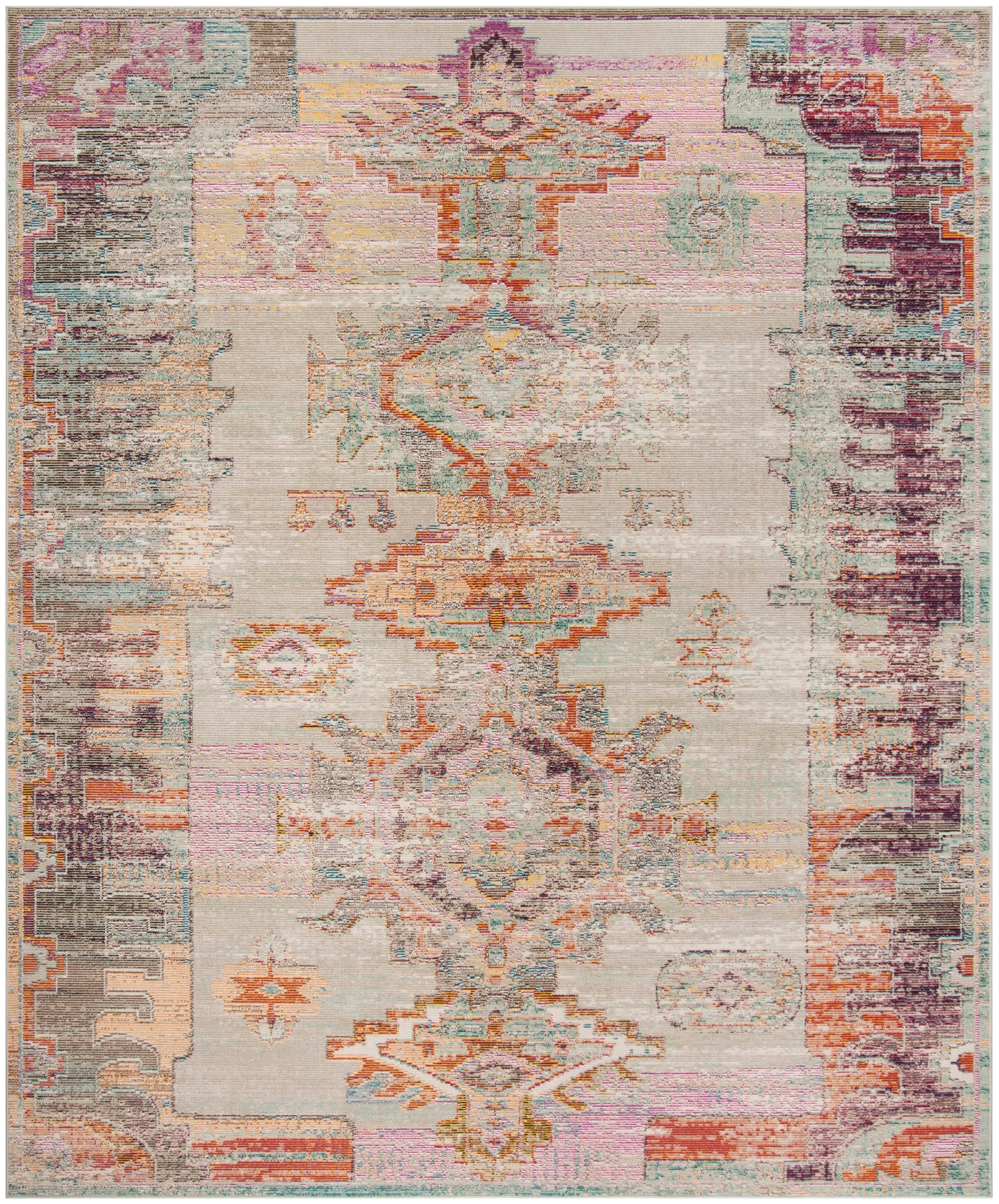 Safavieh CRS517P-1218 Crystal Doni 12 x 18 (ft) Loomed Polypropylene Light Gray/Purple Rectangular Indoor Distressed/Overdyed Vintage Area rug